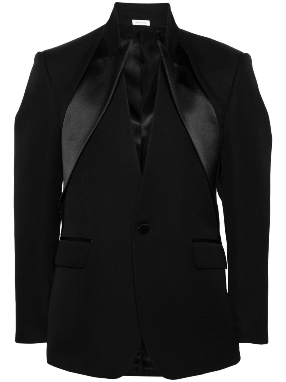 ジャケット Alexander Mcqueen Twisted Cavalry Twill Spliced Jacket ALEXANDER McQUEEN Twisted cavalry twill spliced jacket
