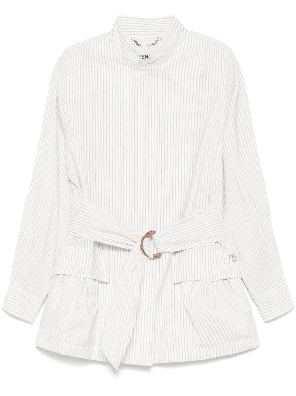 アウターその他 FENDI Striped blouson White Fendi Stripy Blouson in White | Lyst