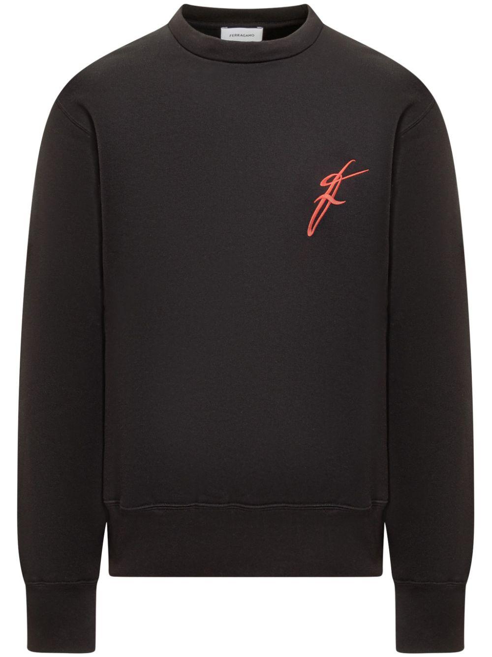 Ferragamo メンズ ブラック ロゴ スウェットシャツ アクティブ Ferragamo メンズ ブラック ロゴ スウェットシャツ アクティブ