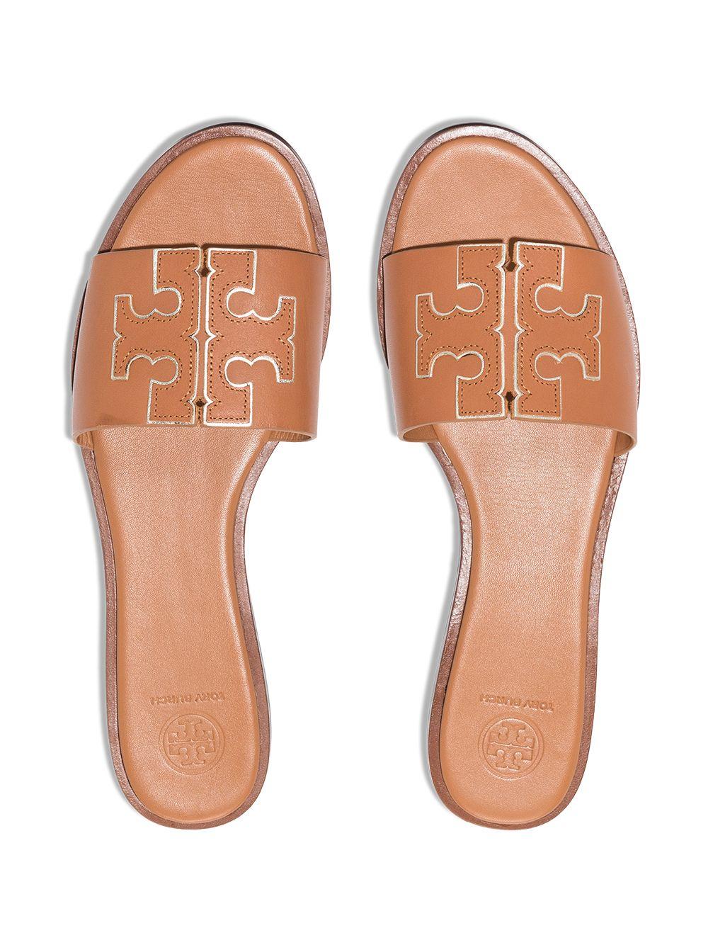 Tory Burch Leather 80mm Ines Wedge Slides in Tan/Gold (Brown) - Save 76% - Lyst