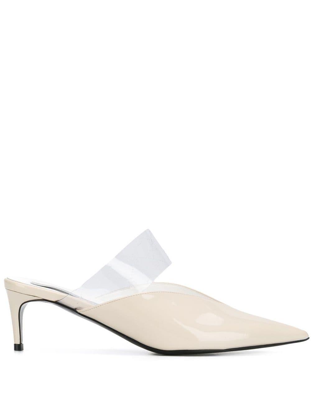 white pointed mule