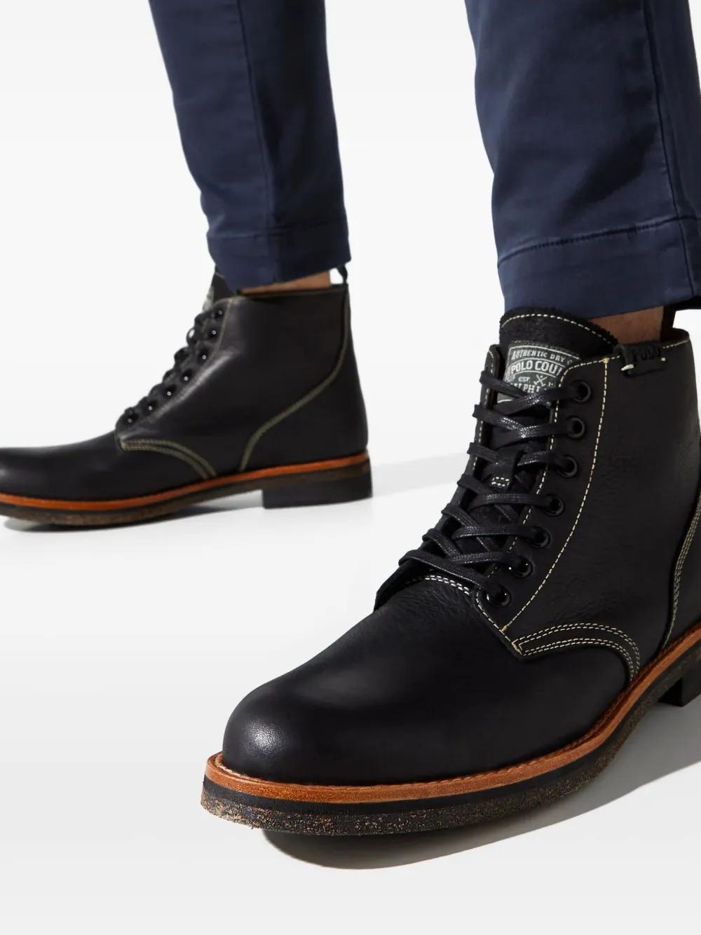 【ちゃまお】Polo Ralph Lauren RADFORD BOOT Polo Ralph Lauren Radford Round-Toe Leather Boots in Black for Men