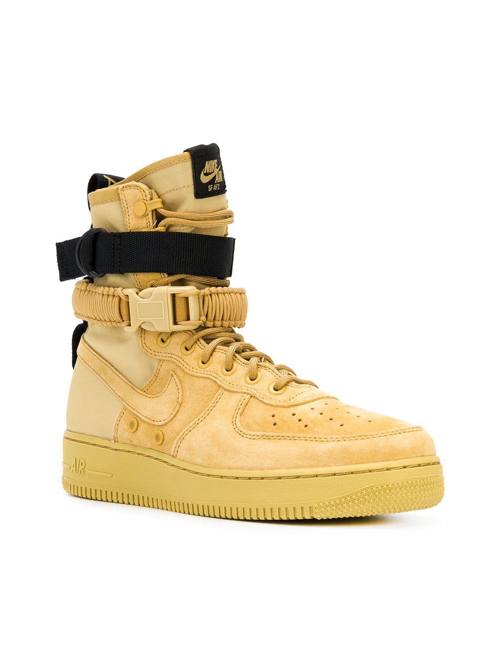 NIKE AIR FORCE 1 40.5 alte camoscio beige gialle EUR 30,00 - PicClick IT