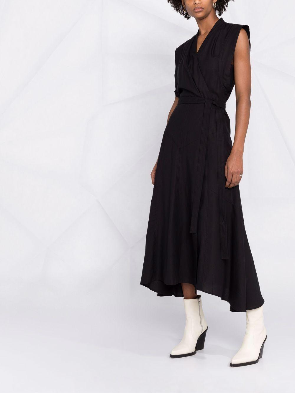 Étoile Isabel Marant Banksia Lyocell Wrap Midi Dress in Black | Lyst