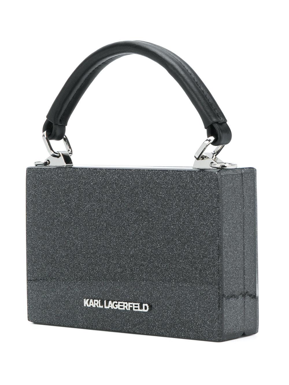 Karl Lagerfeld Synthetic Mini Logo Box Bag in Black - Lyst