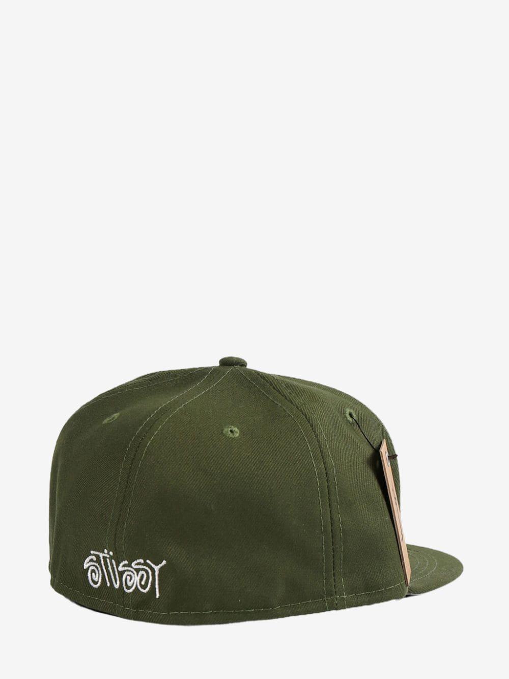 Stussy X New Era 59Fifty Wish You Were Here Cap in Green for