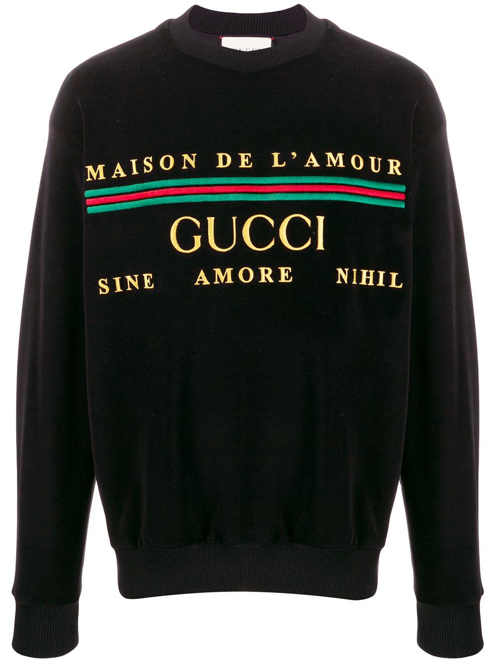Gucci Maison De L'amour Velvet Sweatshirt in Black for Men | Lyst