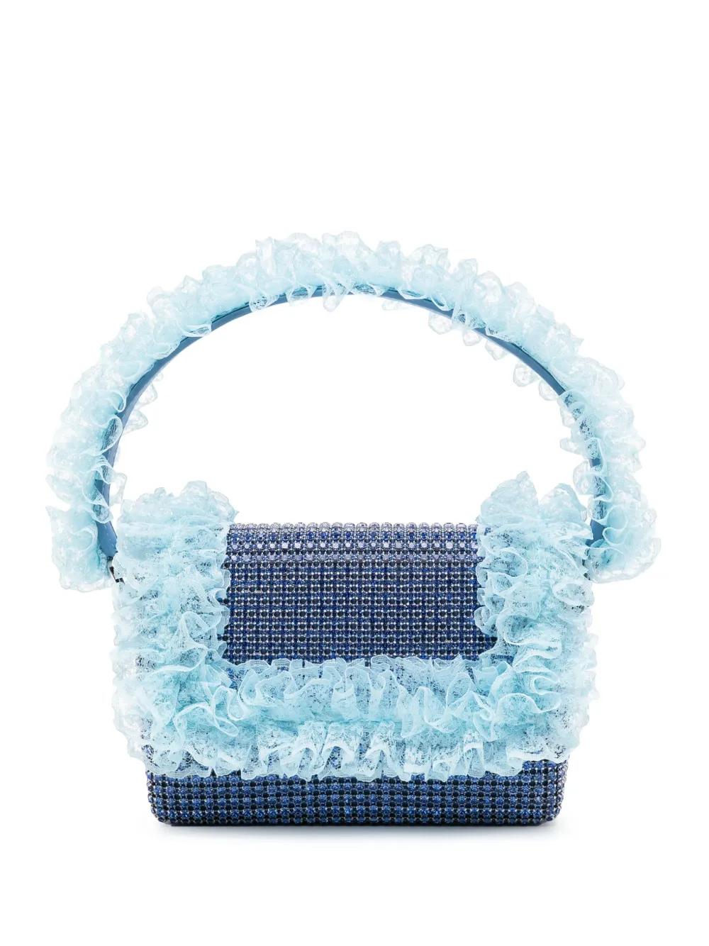 Self-Portrait Crystal Lace-Detail Bag in Blue | Lyst
