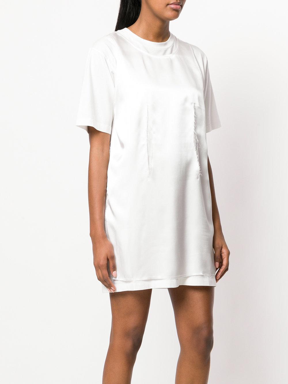 satin white shirt dress