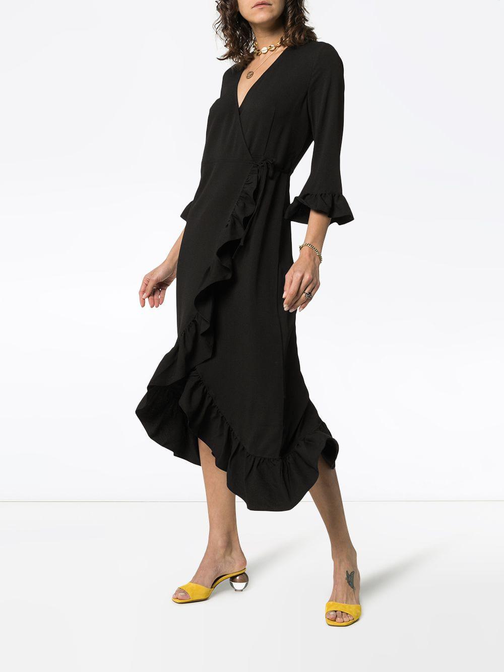 ganni clark wrap dress