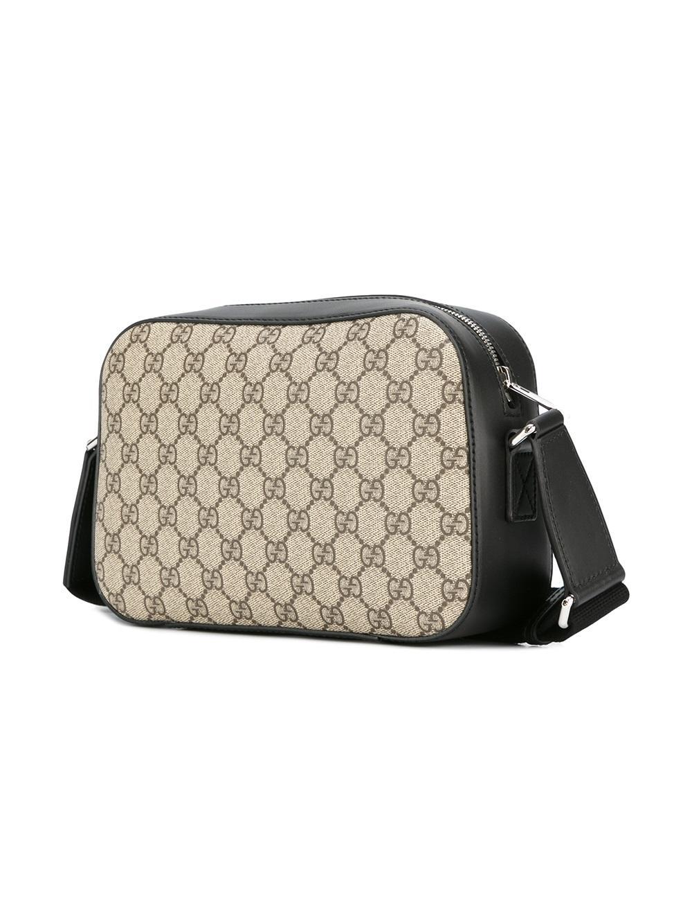 Gucci Leather Gg Supreme Shoulder Bag in Brown for Men - Lyst