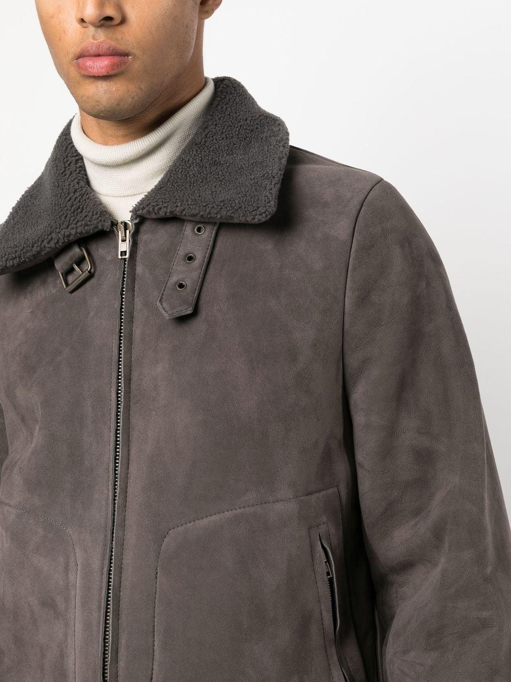 Salvatore Santoro Shearling-collar Zipped Jacket in Gray for Men | Lyst