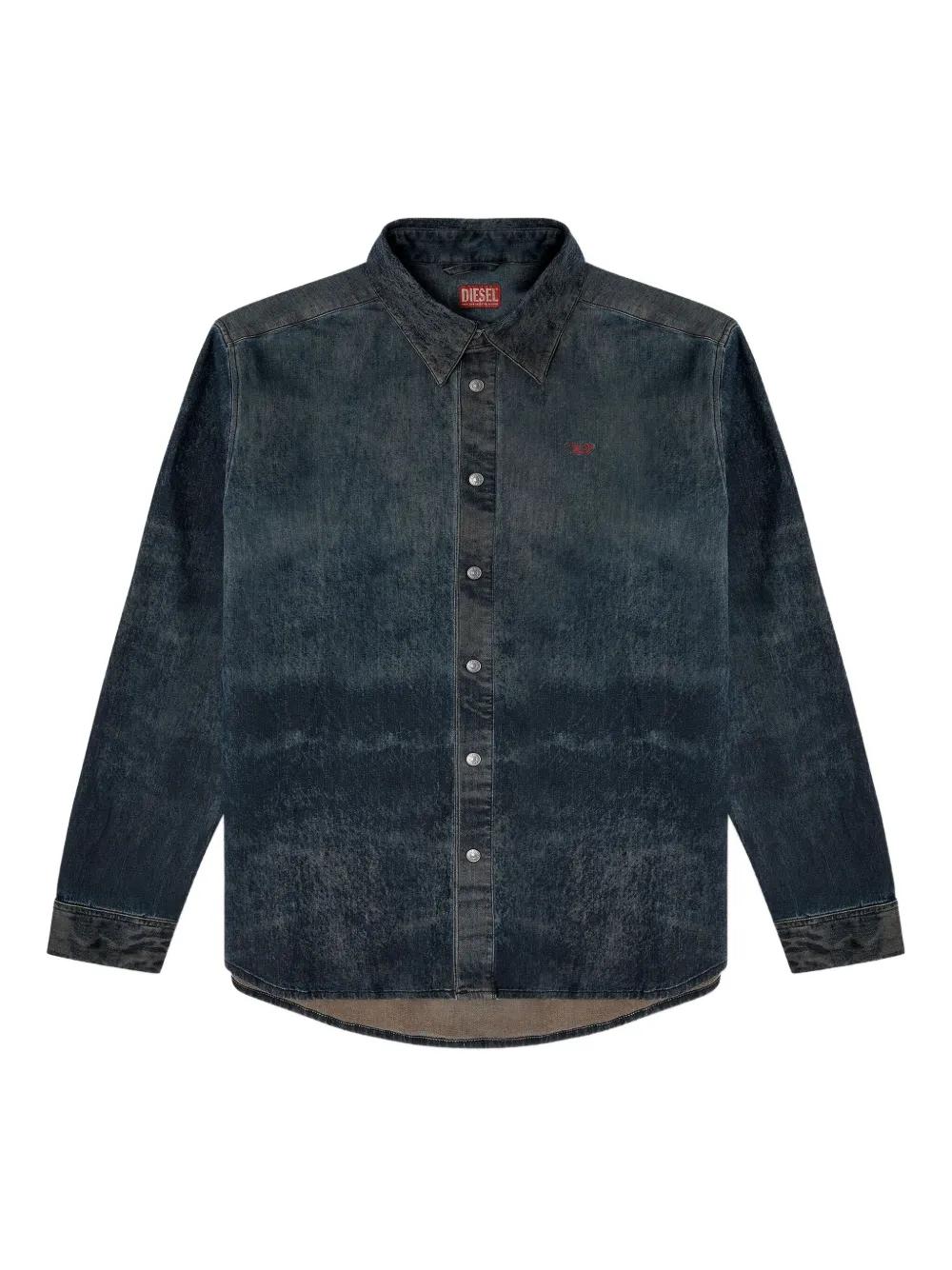 DIESEL S-Simply-Epbs Acid-Wash Denim Shirt in Blue for Men | Lyst