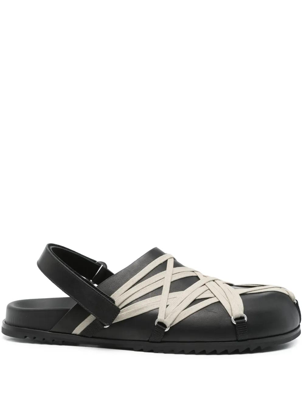 【Rick Owens】Hollywood Spartan Geth スライドサンダル Black Hollywood Strap Spartan Geth Slide Sandals by Rick