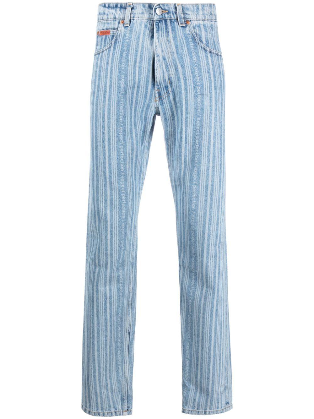 Martine Rose Striped Straight leg Jeans in Blue for Men Lyst Canada