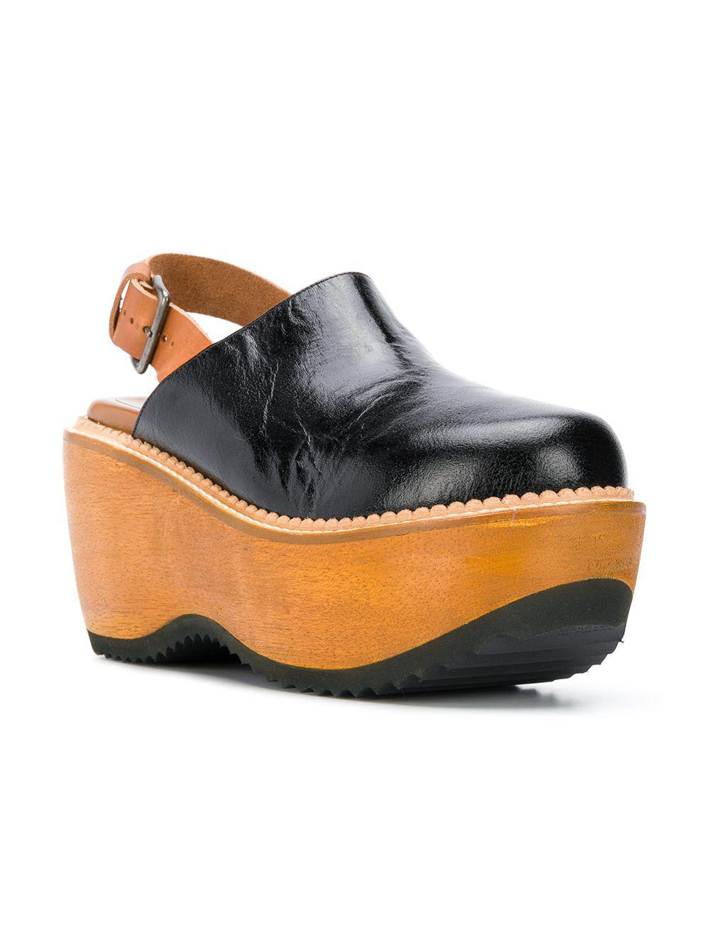 platform leather clogs