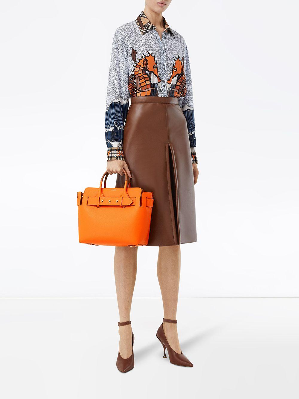 Burberry The Small Leather Triple Stud Belt Bag in Orange | Lyst