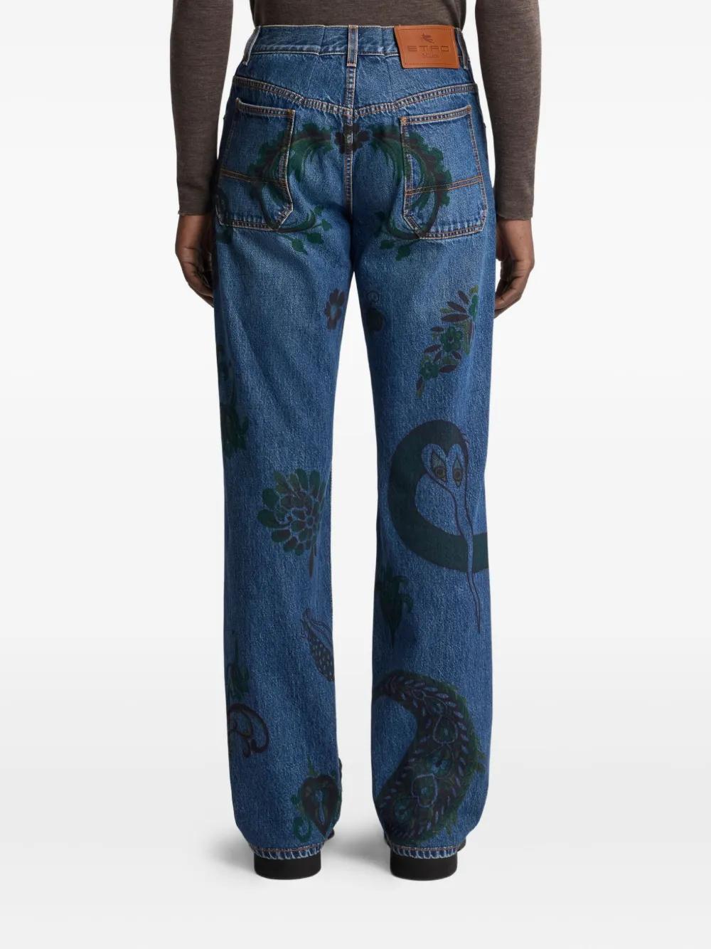 デニム・ジーパン Etro Paisley Print Jeans ETRO paisley-print wide-leg Jeans | Blue | FARFETCH