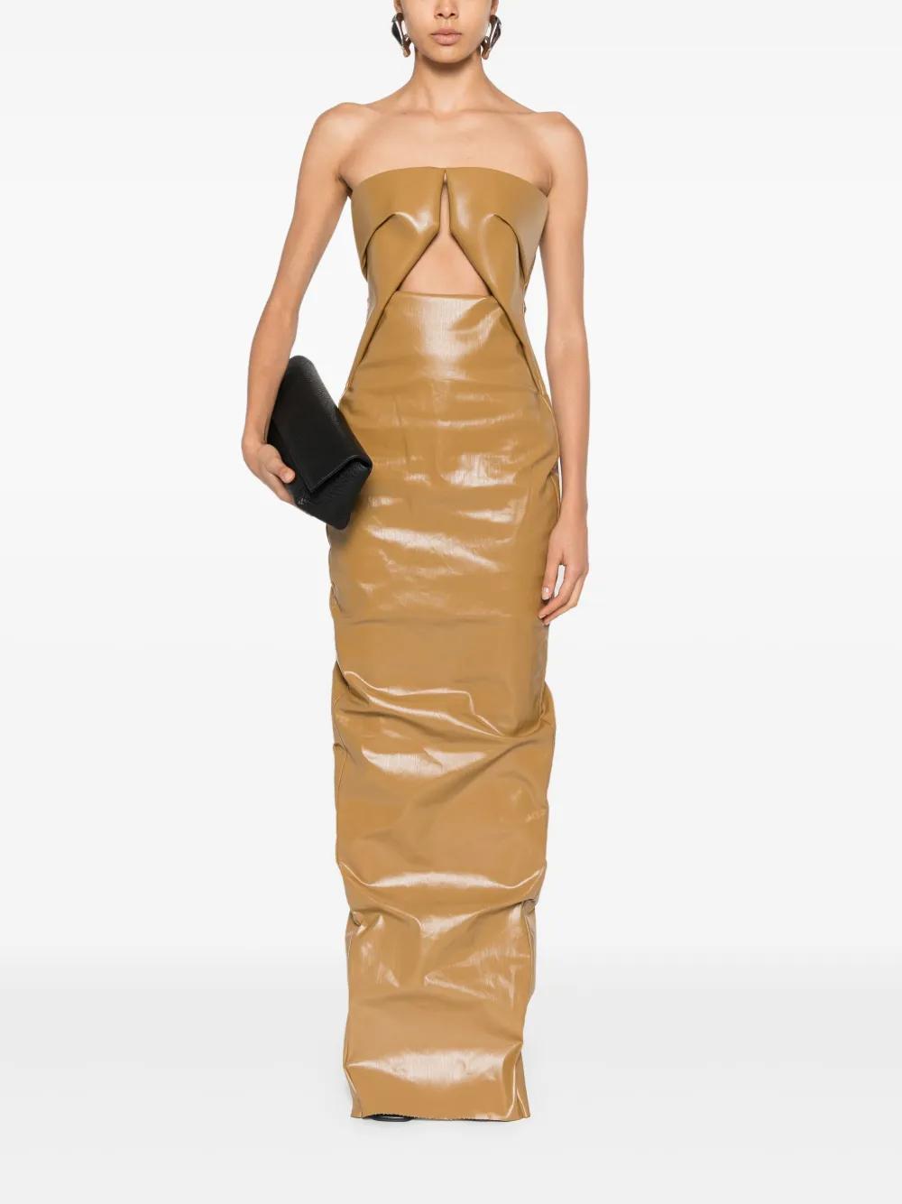 slim fit dress slacks Rick Owens Draped Satin Twill Gown – CHIC Kuwait Luxury Outlet main image 1