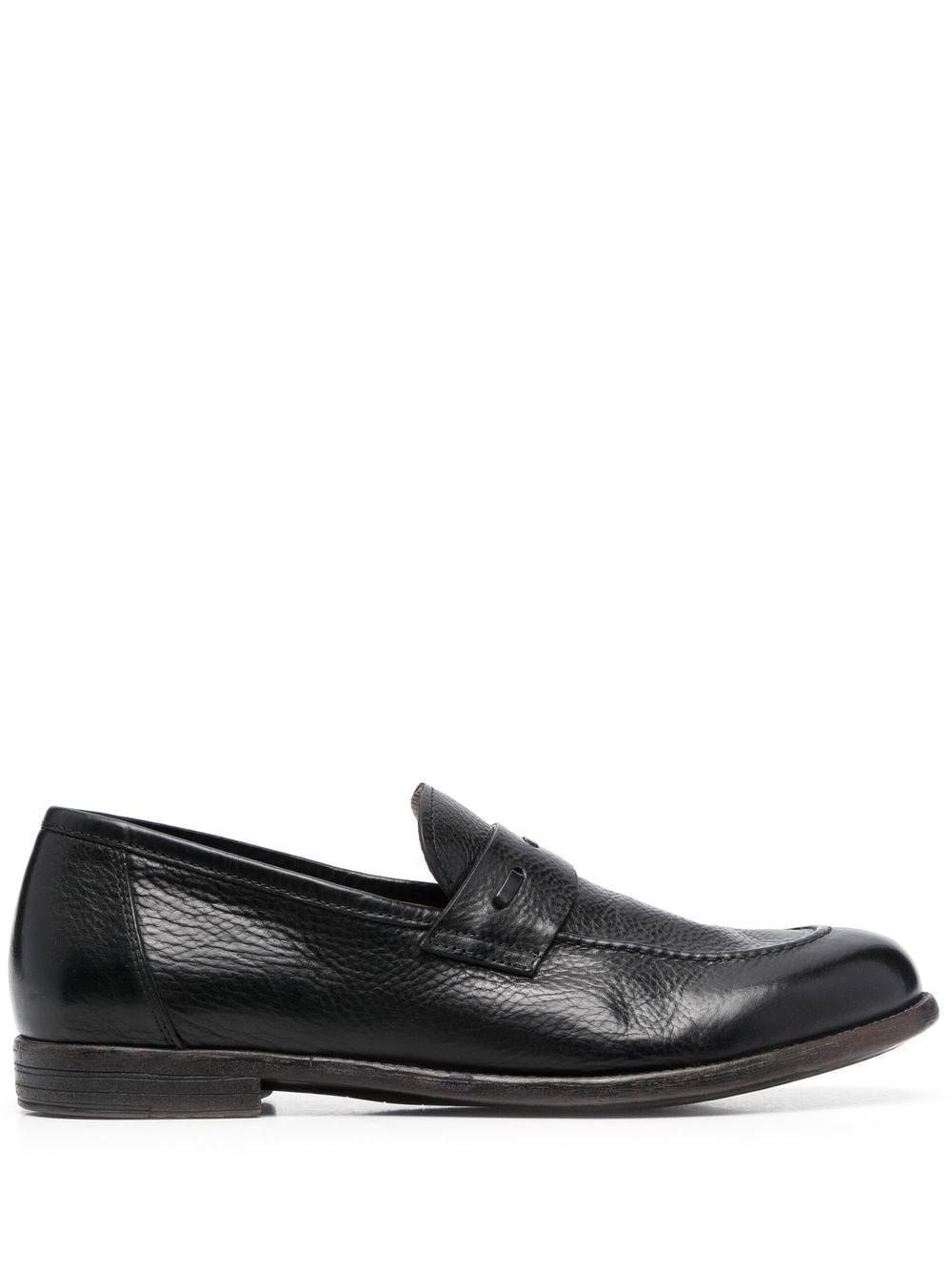 Moma Grained-leather Moccasin Loafers in Black for Men | Lyst
