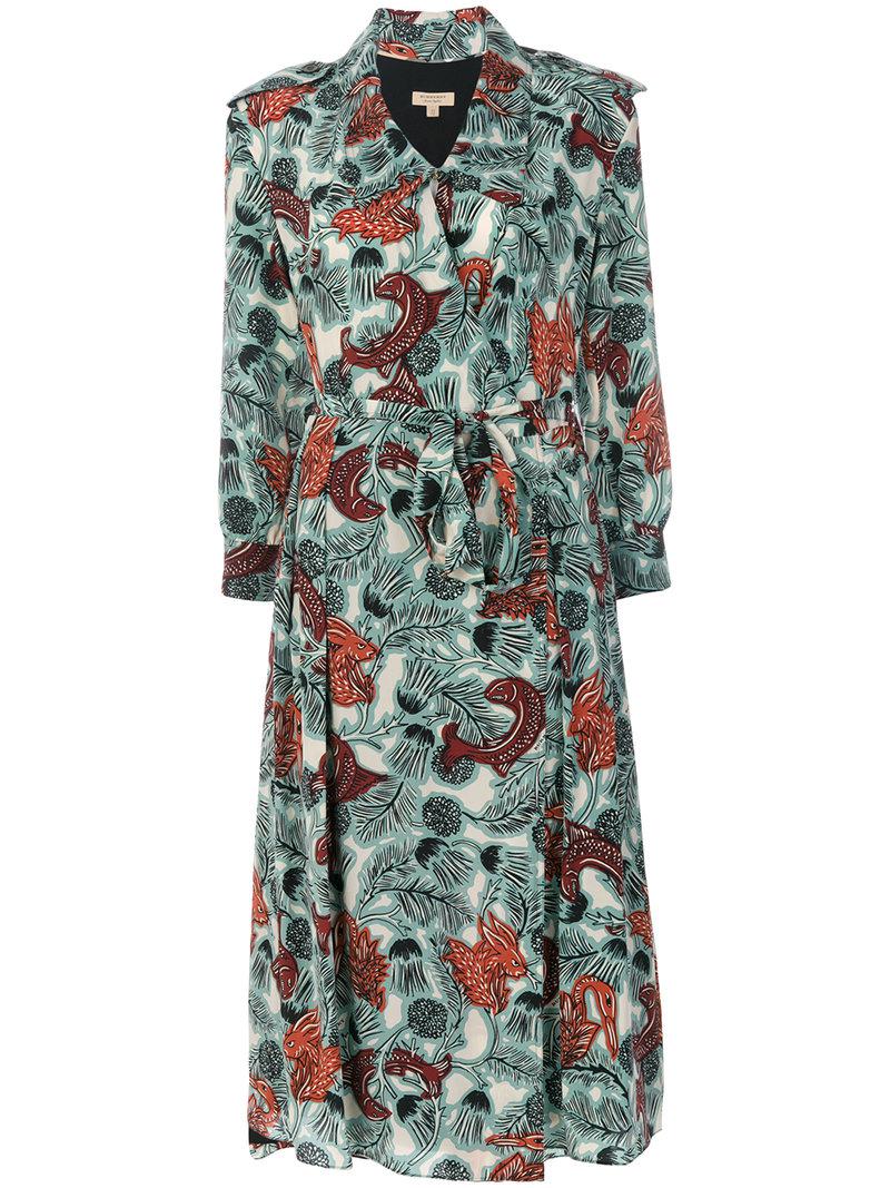 Burberry Silk Beasts Print Wrap Dress - Lyst