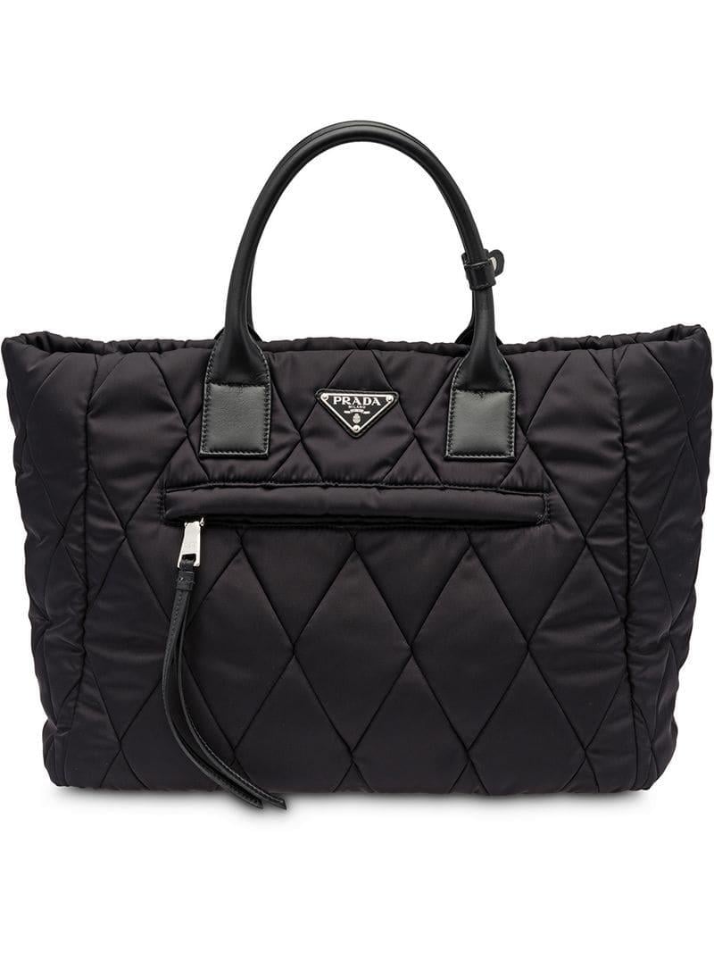 prada quilted tote bag