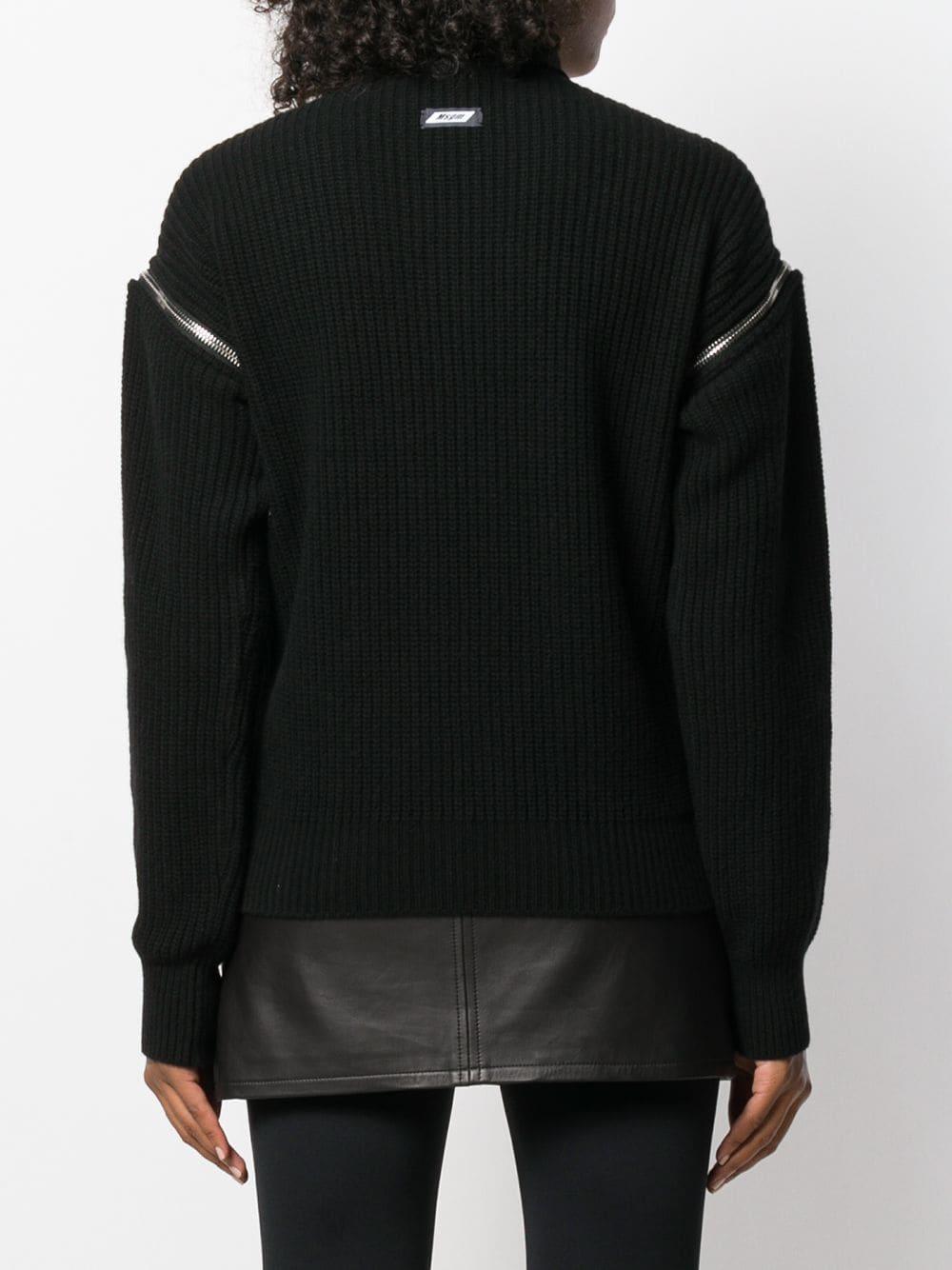 MSGM Wool Turtleneck Knitted Sweater in Black - Lyst