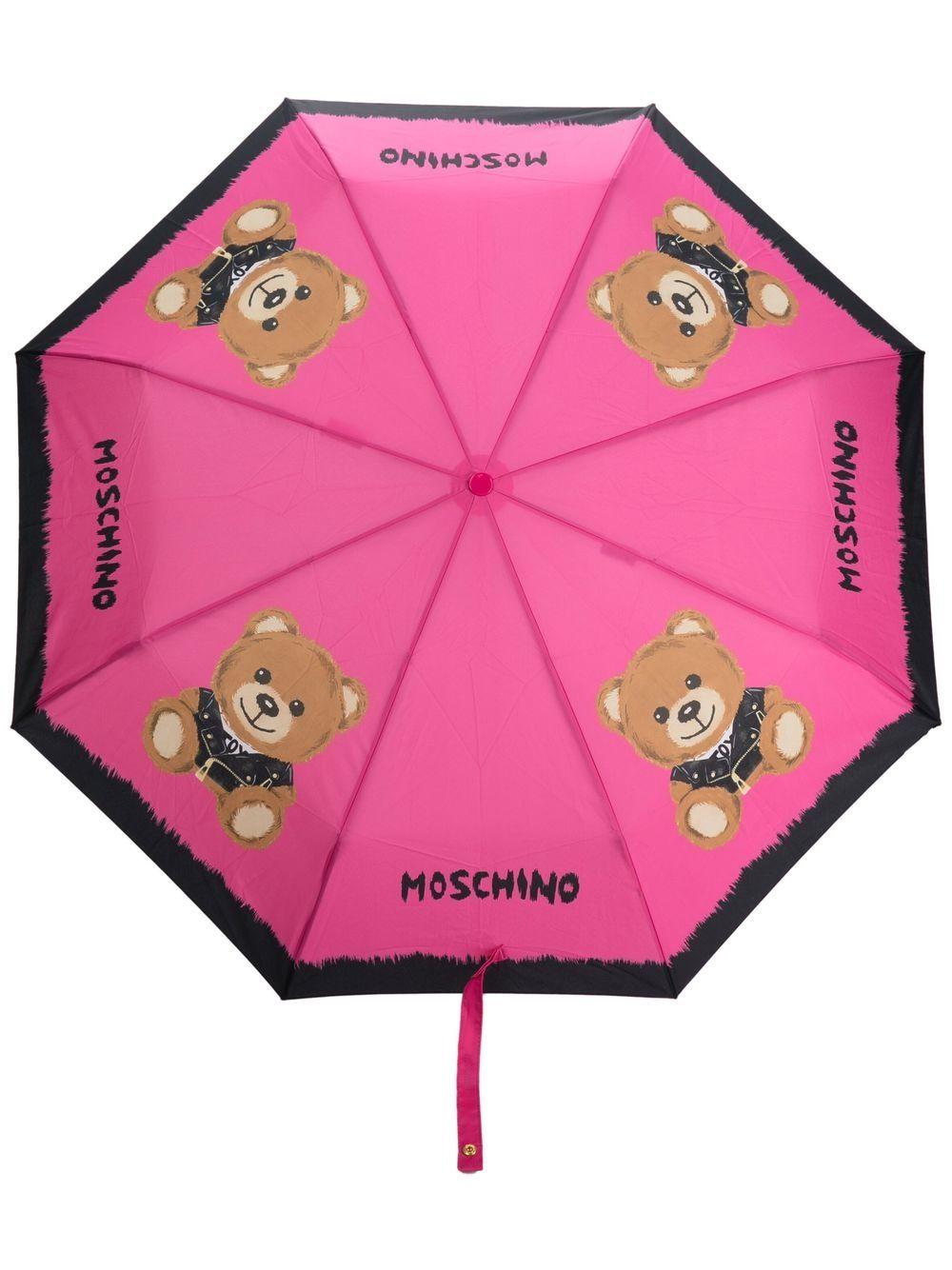 Moschino Regenschirm mit Logo-Print in Rot Damen Accessoires Regenschirme 