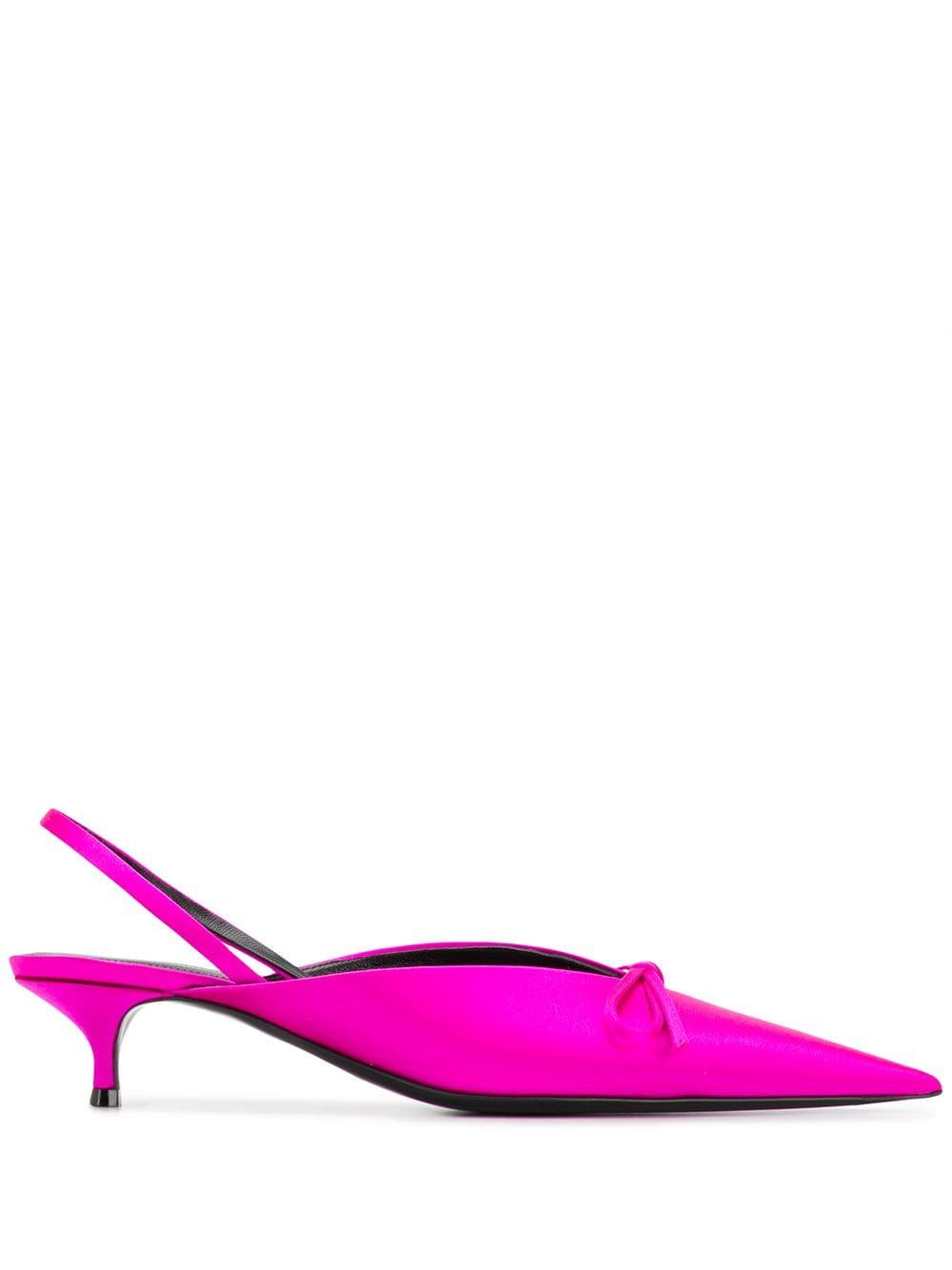 靴 BALENCIAGA KNIFE SLINGBACK SATIN MULE Balenciaga Knife Slingback Satin Mules in Pink | Lyst