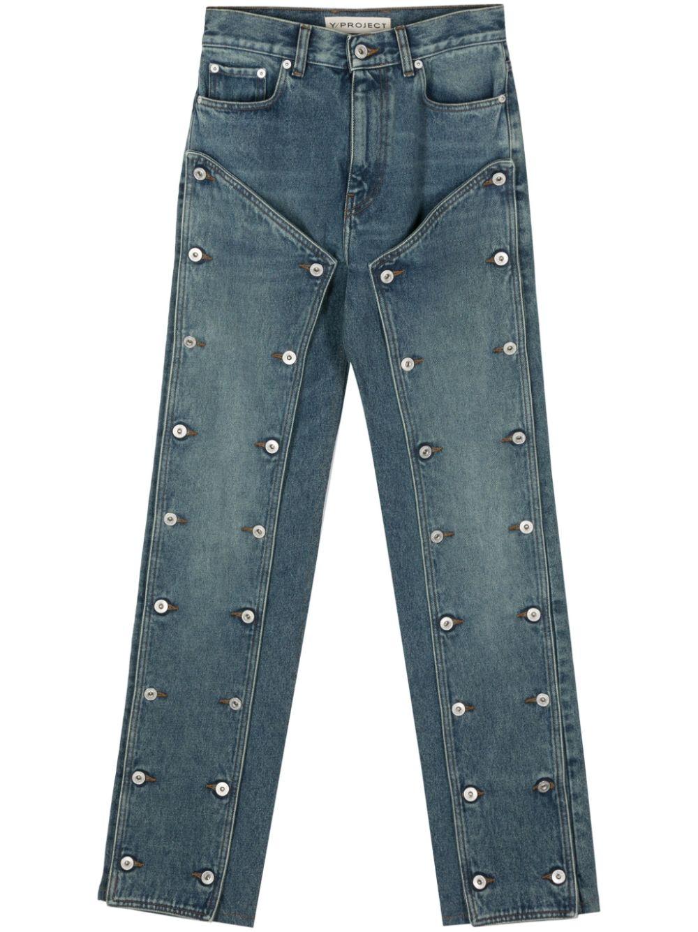 Y. Project Buttoned-panels Jeans in Blue | Lyst