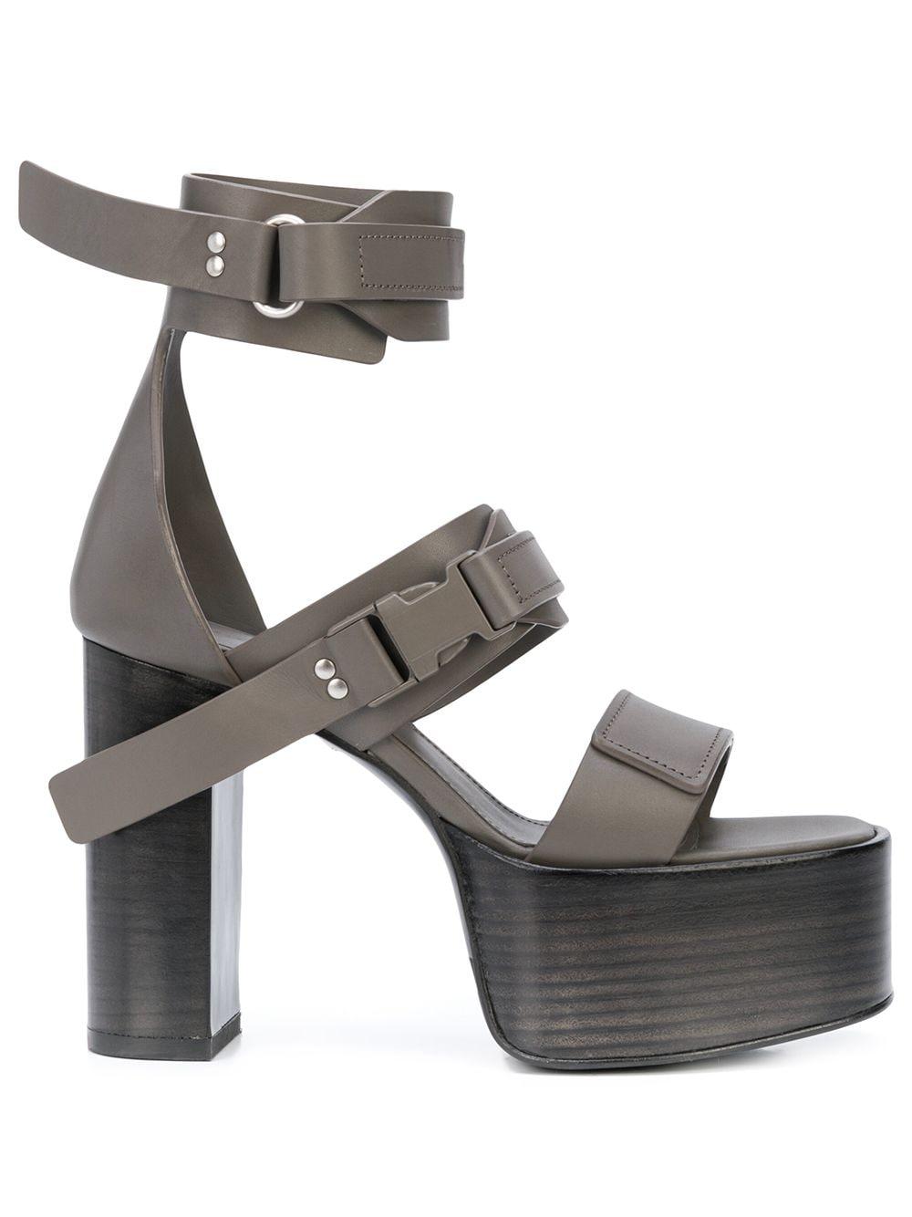 grey platform sandals