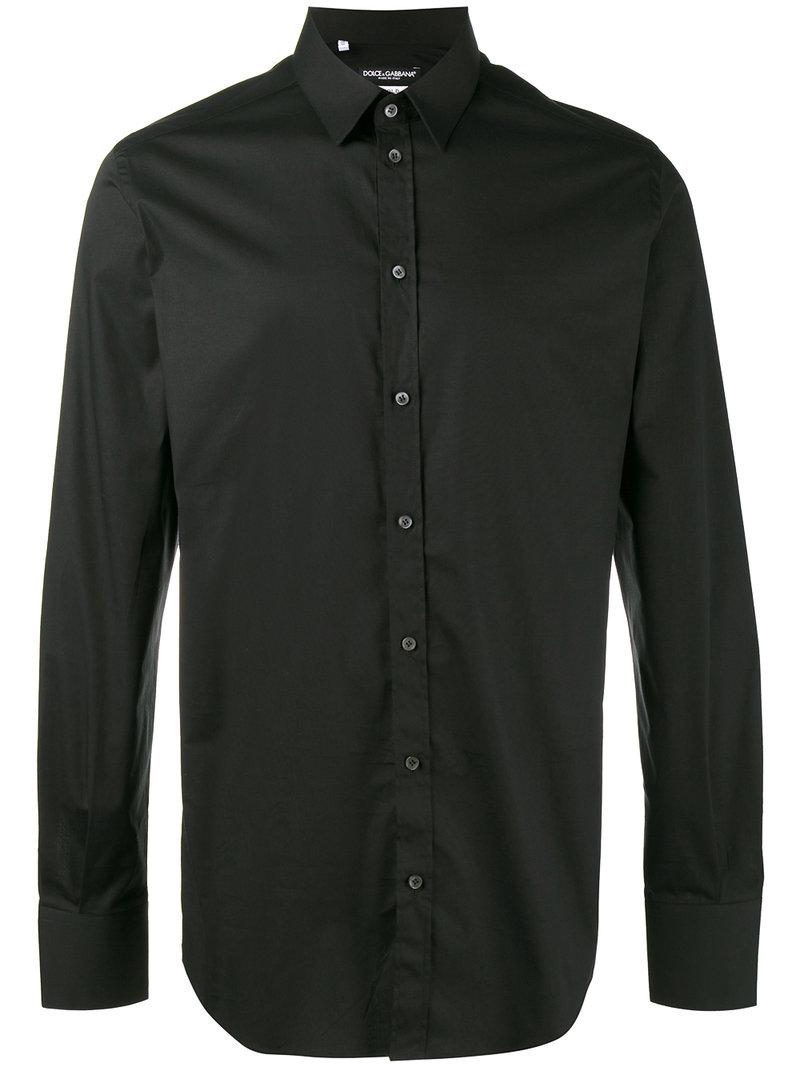 Lyst - Dolce & Gabbana Small Collar Shirt in Black for Men - Save 14%