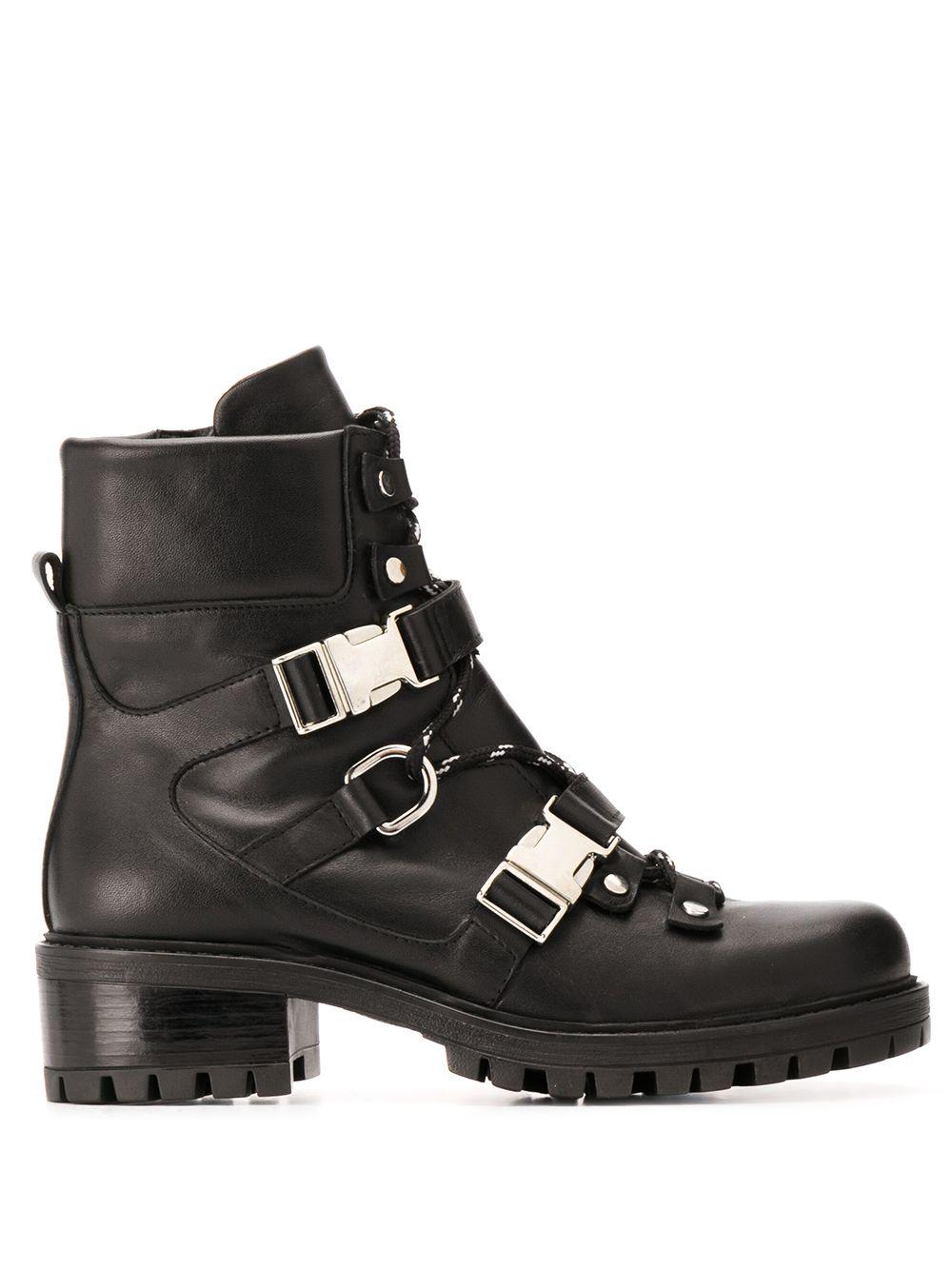 combat boot buckles croco black