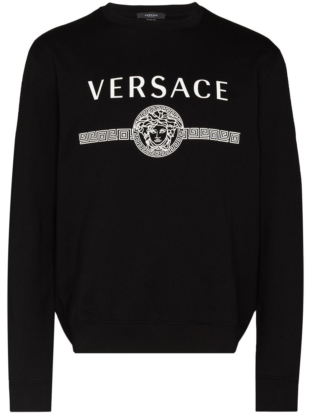 Versace "medusa" Logo Crewneck Sweater in Black for Men | Lyst