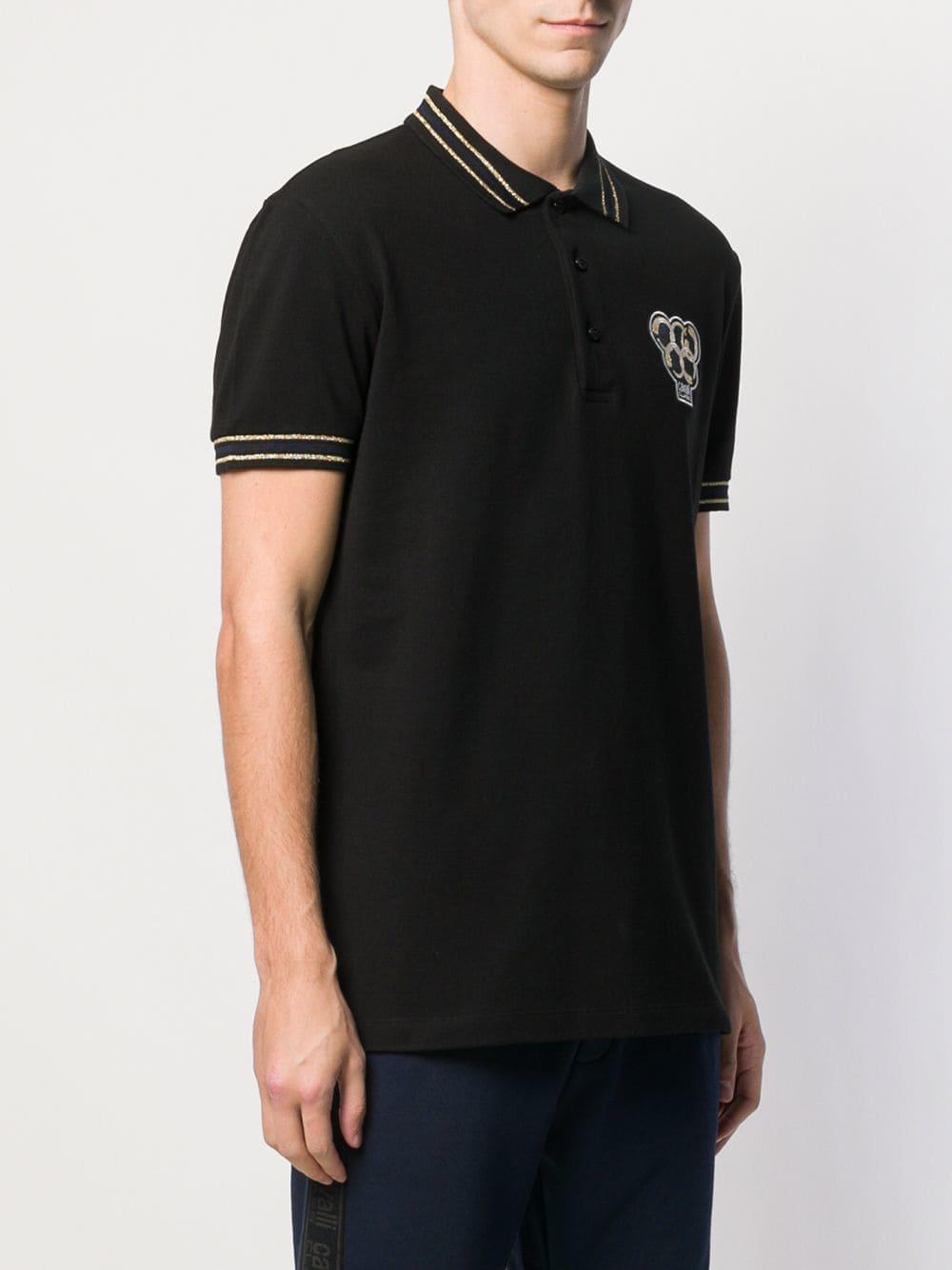 Class Roberto Cavalli Cotton Snake Logo Polo-shirt in Black for Men - Lyst