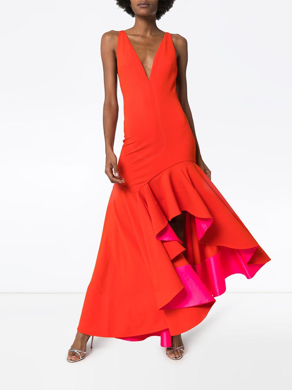 Solace London Synthetic Edana V-neck Dress in Orange - Lyst