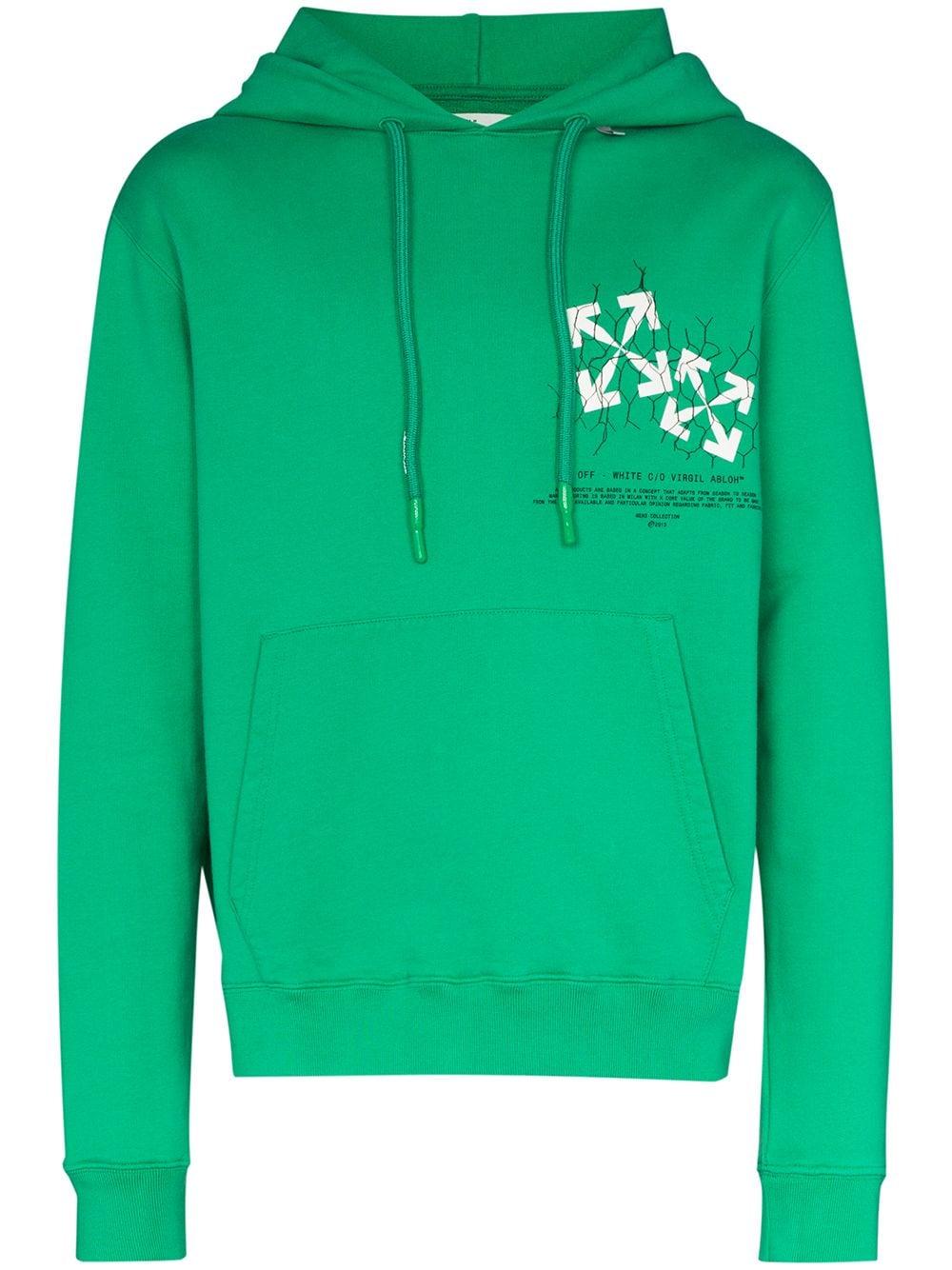 Off-White c/o Virgil Abloh Cotton Fence Arrow Slim Hoodie in Mint (Green) for Men - Lyst
