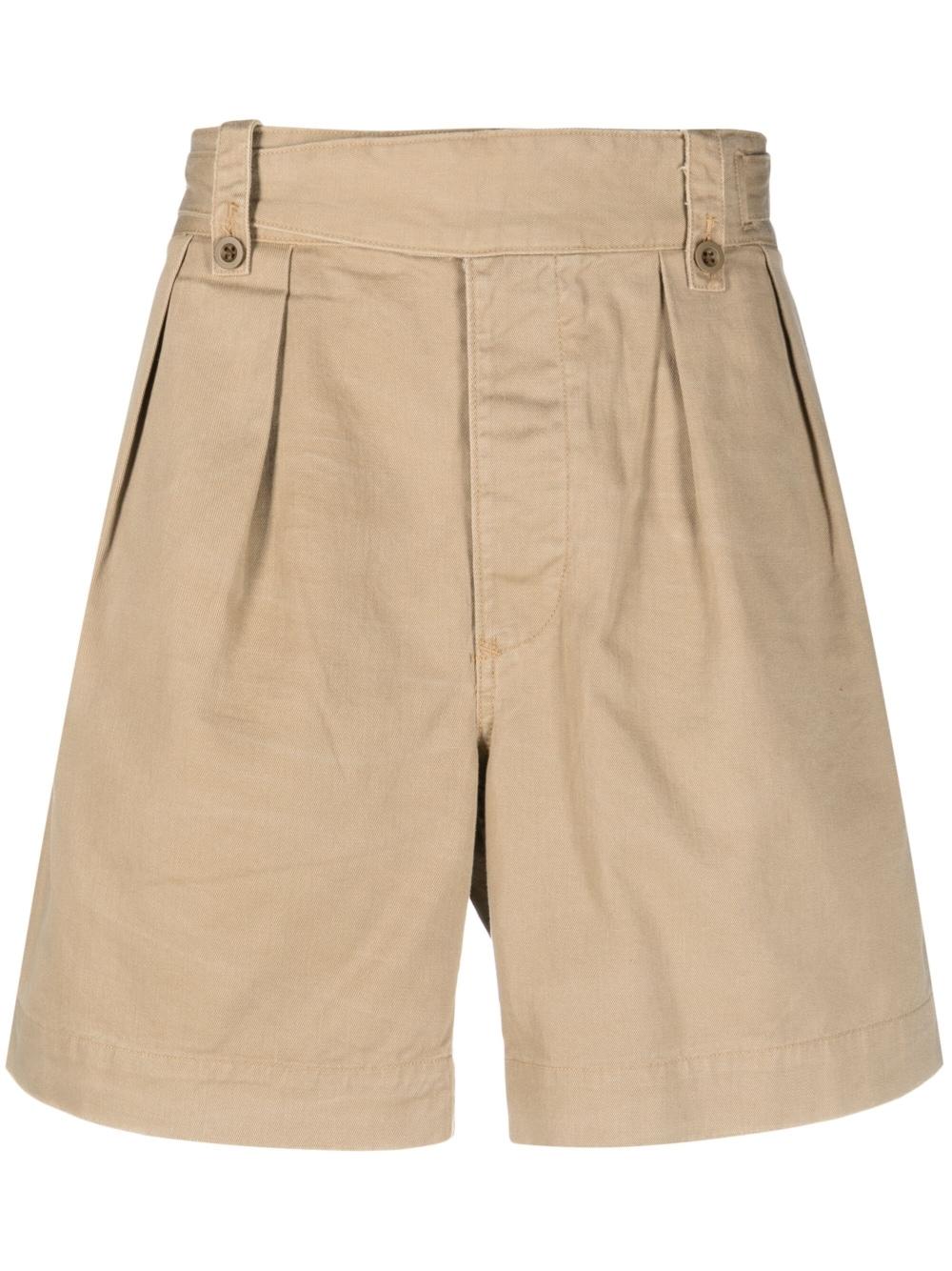 Polo Ralph Lauren Pleat-detailing Cotton Shorts in Natural for Men | Lyst