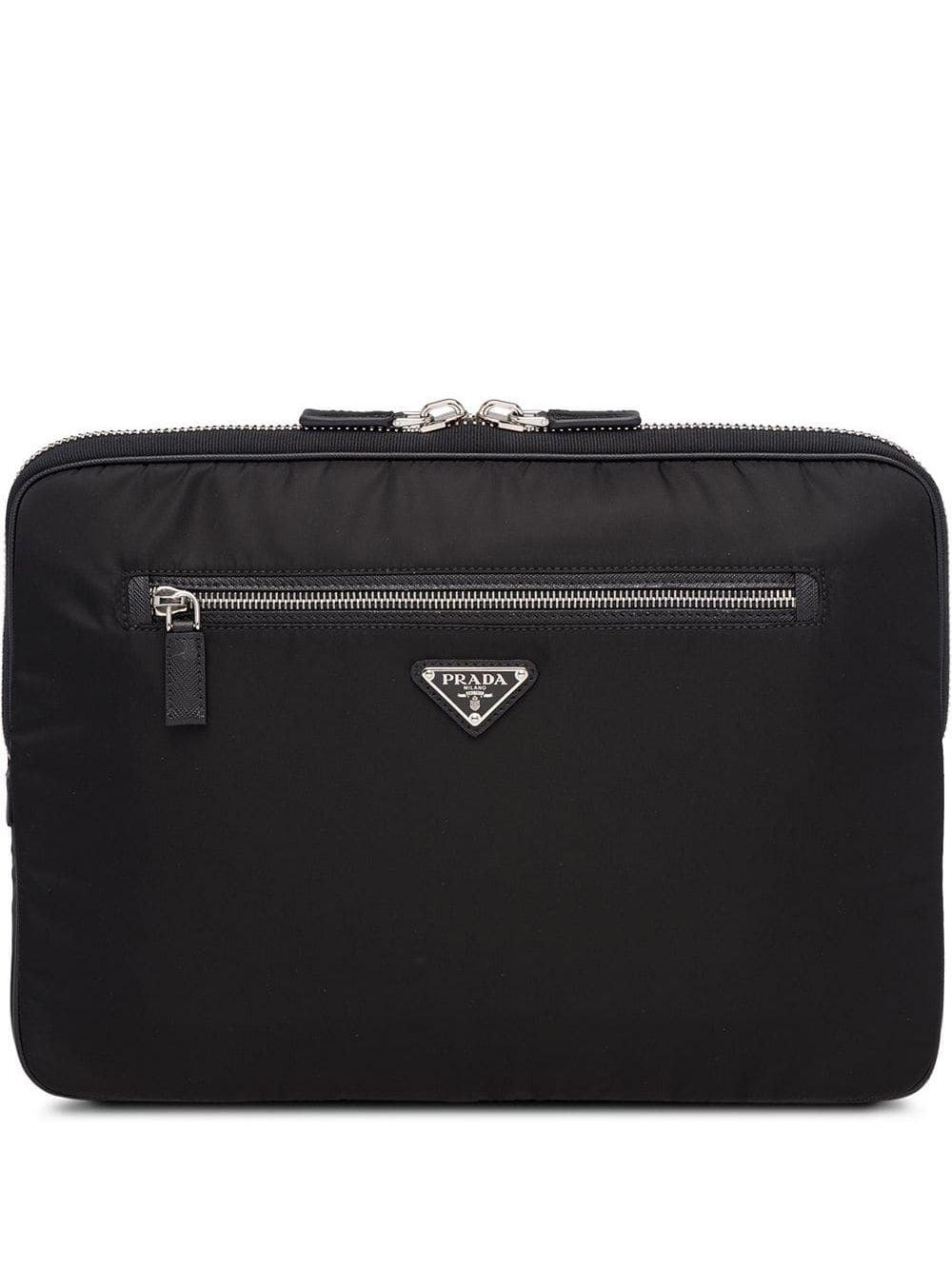 Prada Saffiano Laptop Case in Black for Men | Lyst