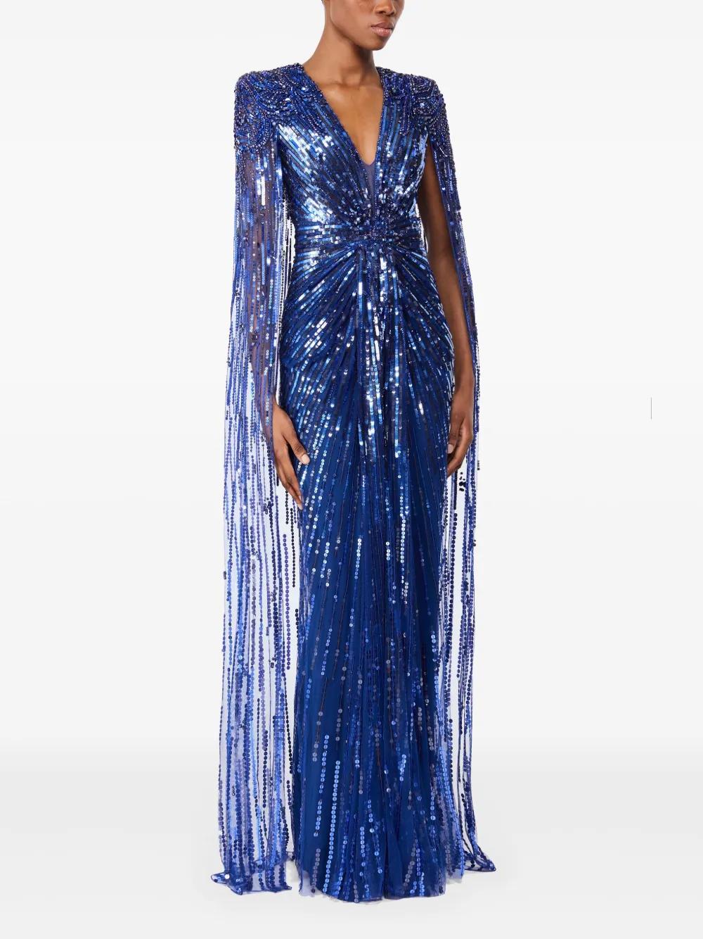Jenny Packham Sequin-Embellished Dress in Blue | Lyst
