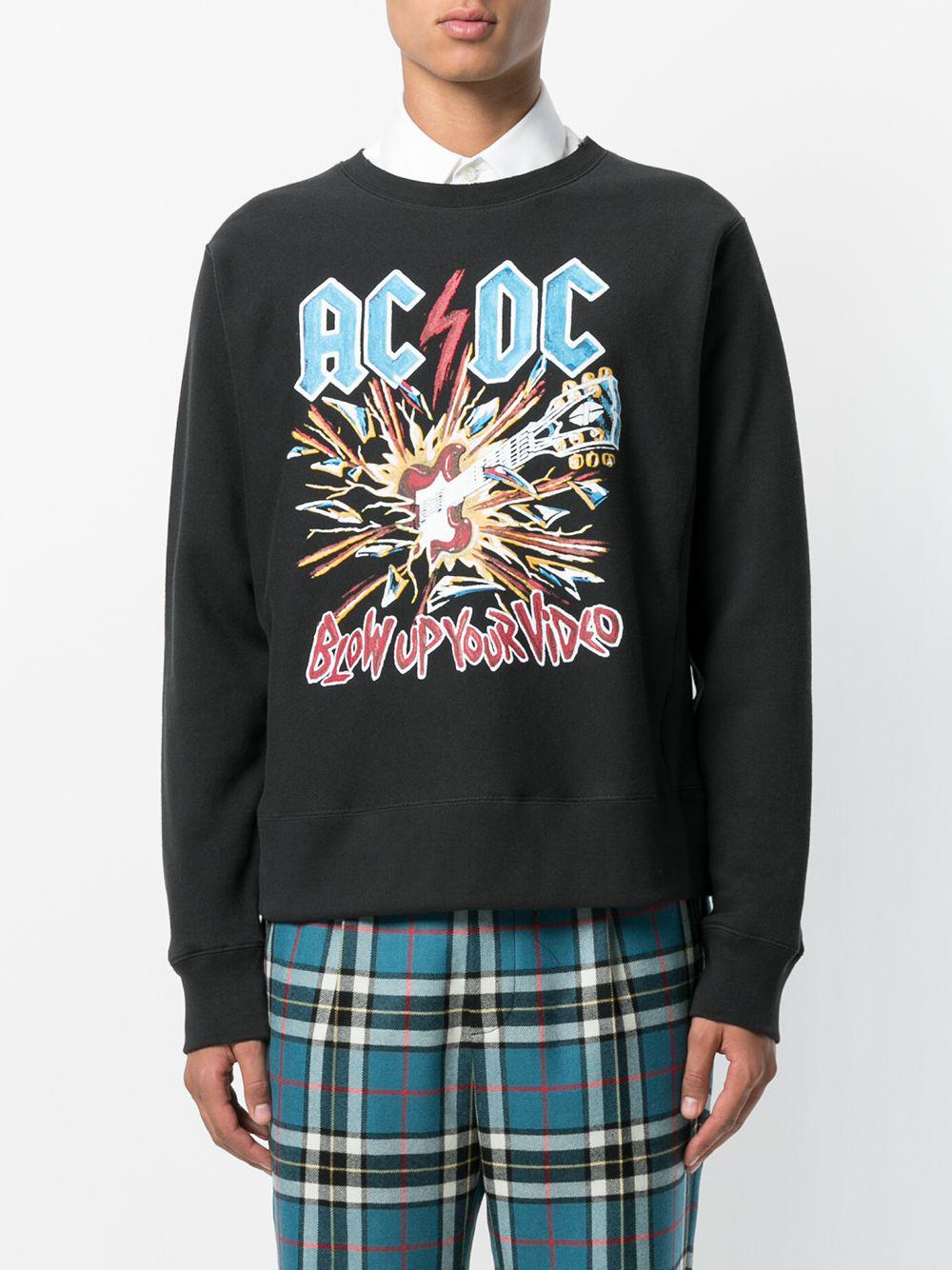 Gucci Ac/dc Print Sweater in Black for Men | Lyst