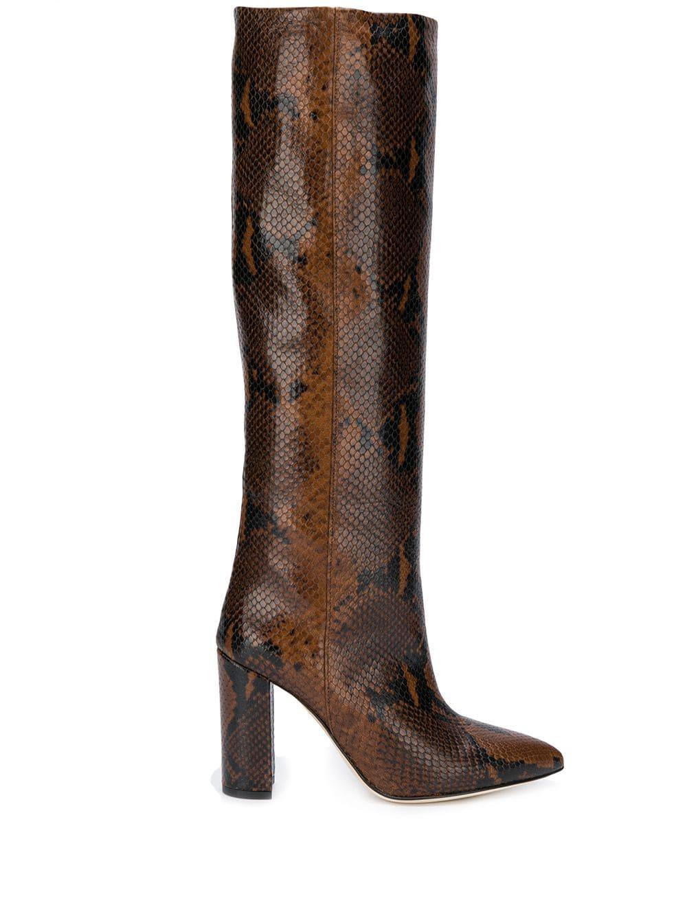 Paris Texas Leather Snakeskin Effect Boots in Brown - Save 39% - Lyst