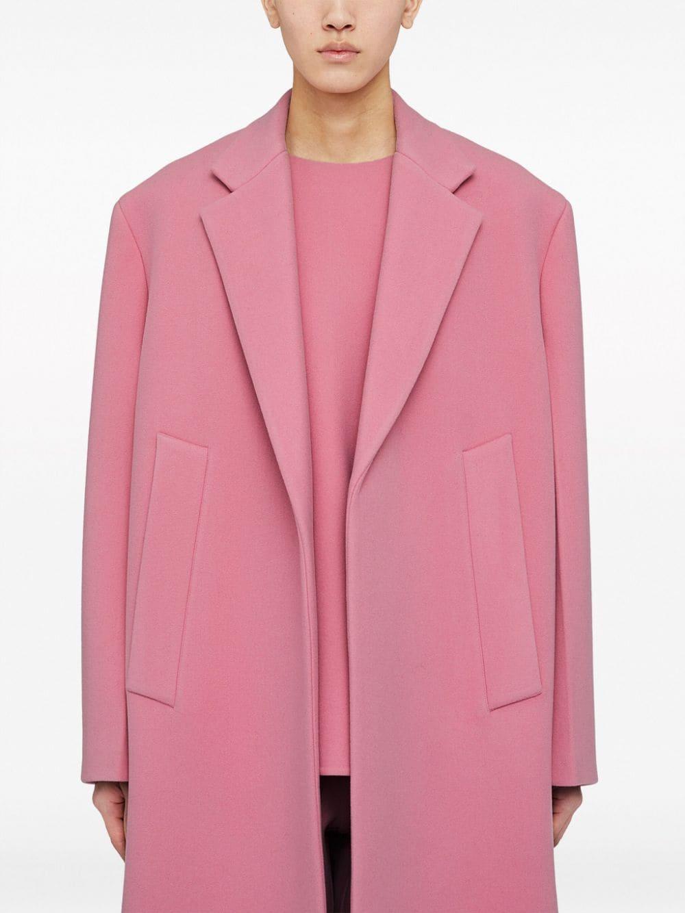Jil Sander Notched-collar Single-breasted Coat in Pink for