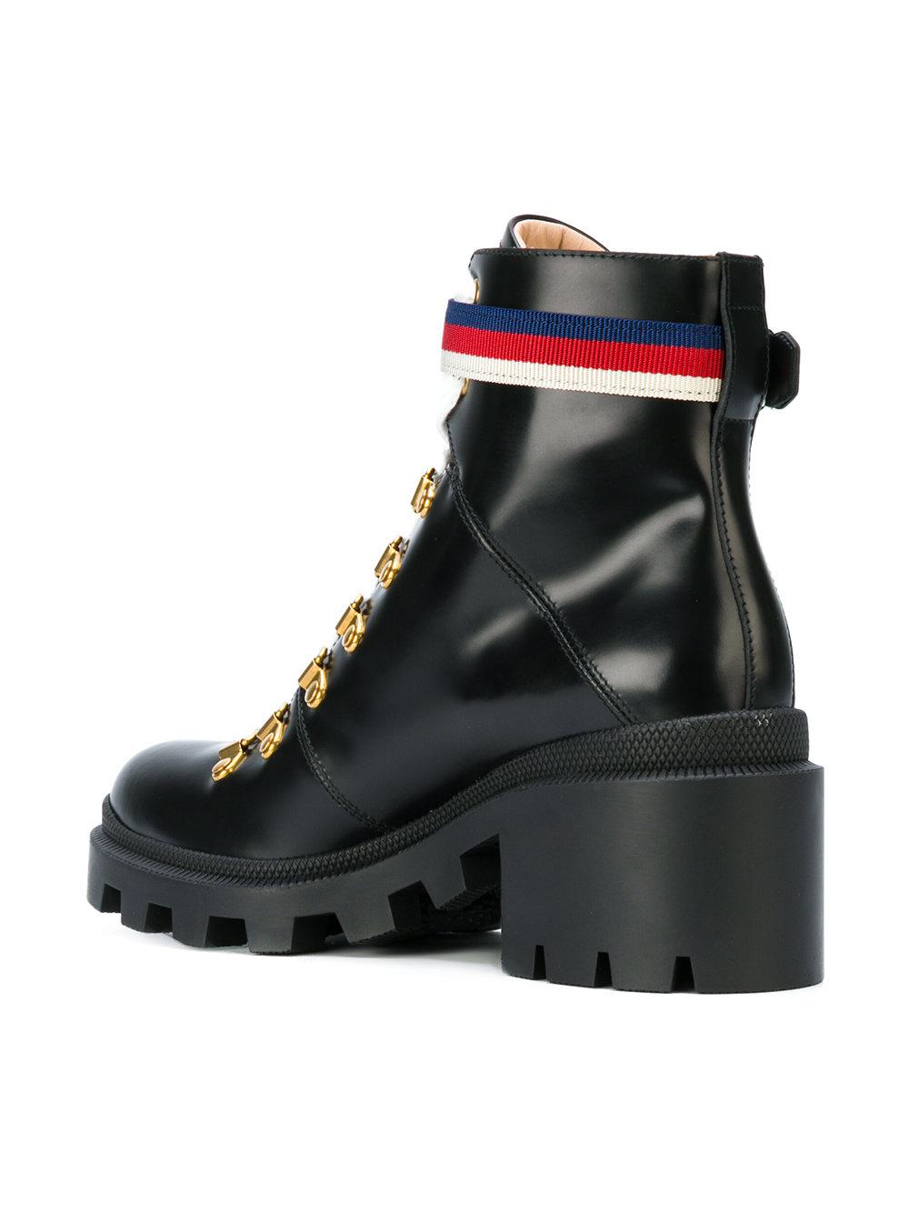 leather ankle boot with sylvie web dupe