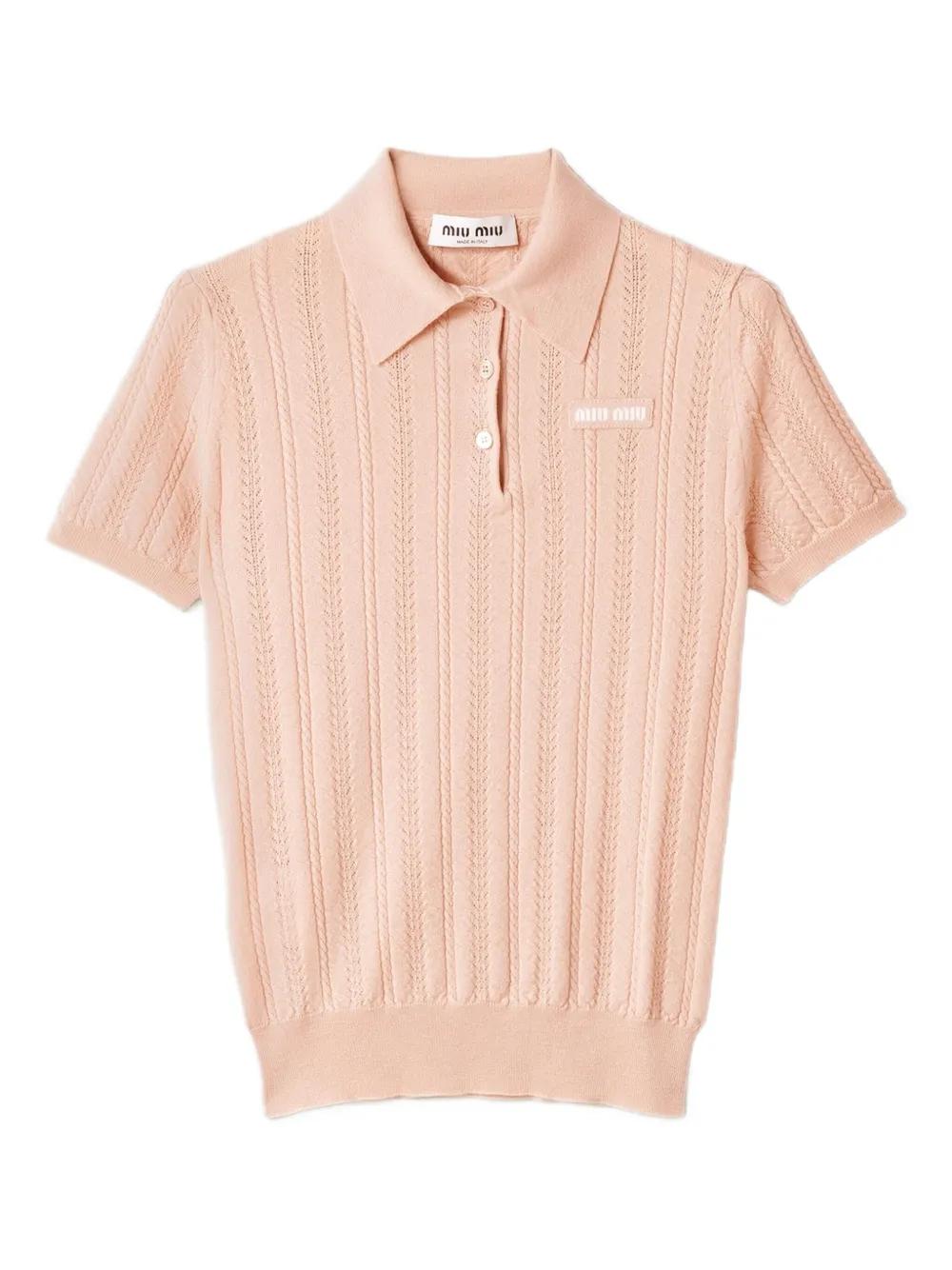 MIU MIU ピンク 半袖ニット系ポロシャツ レディース Miu Miu Tシャツが¥84,700〜 | Lyst