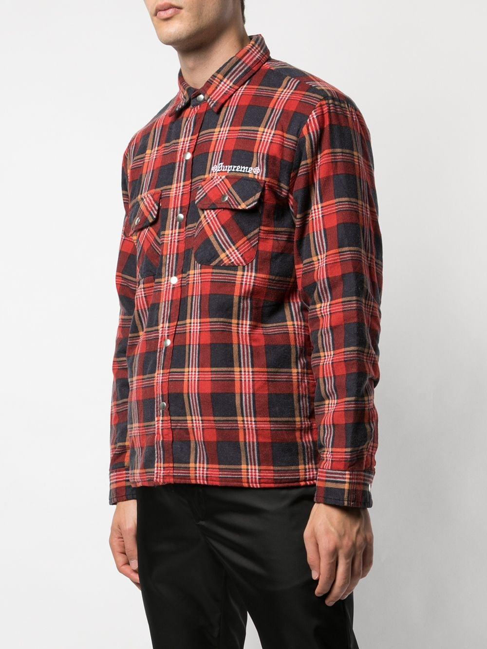 40％割引L低価格 supreme quilted plaid flannel shirt シャツ メンズL 