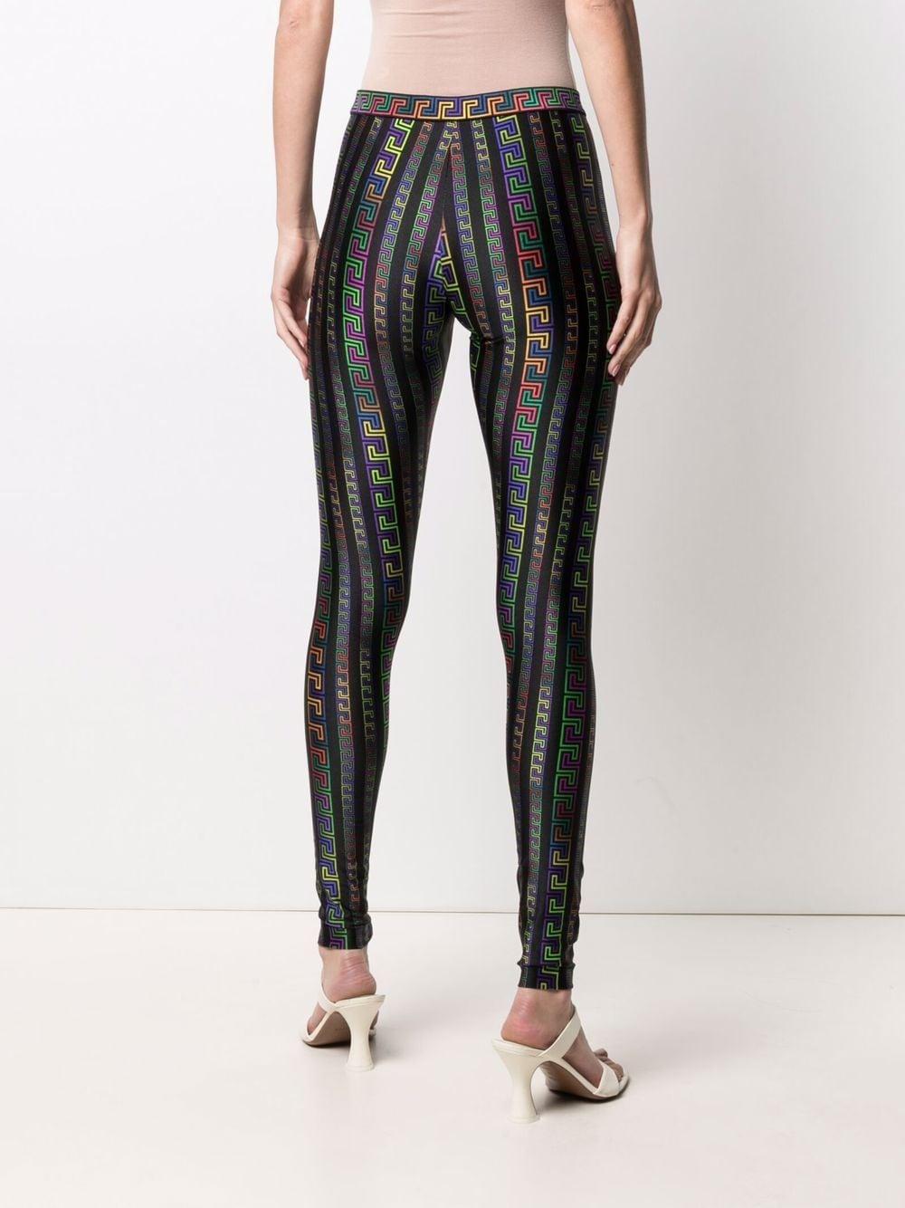 Versace Barocco Print High-waisted Leggings In Multi-colored
