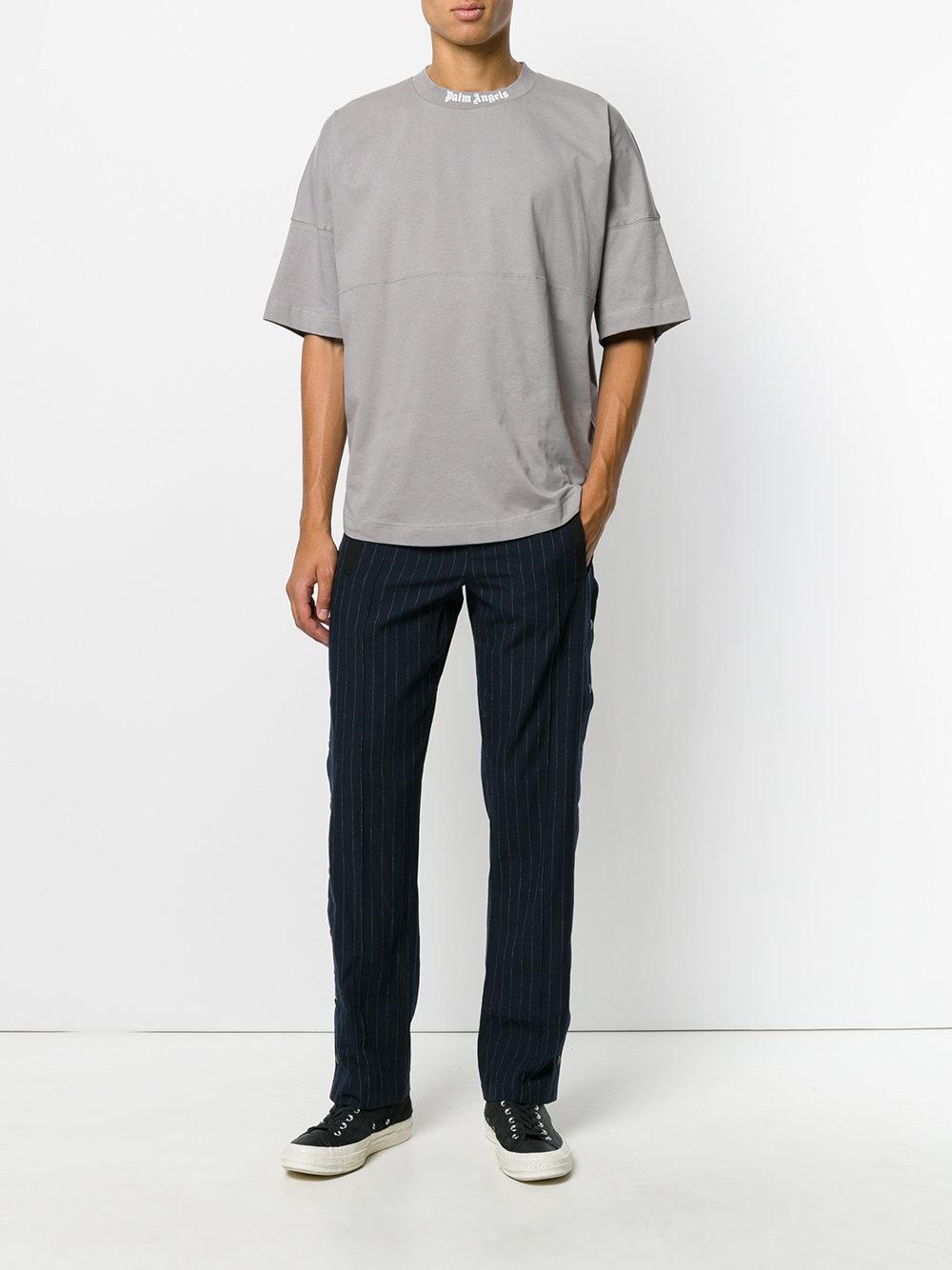 Palm Angels Cotton Collar Logo Print T 