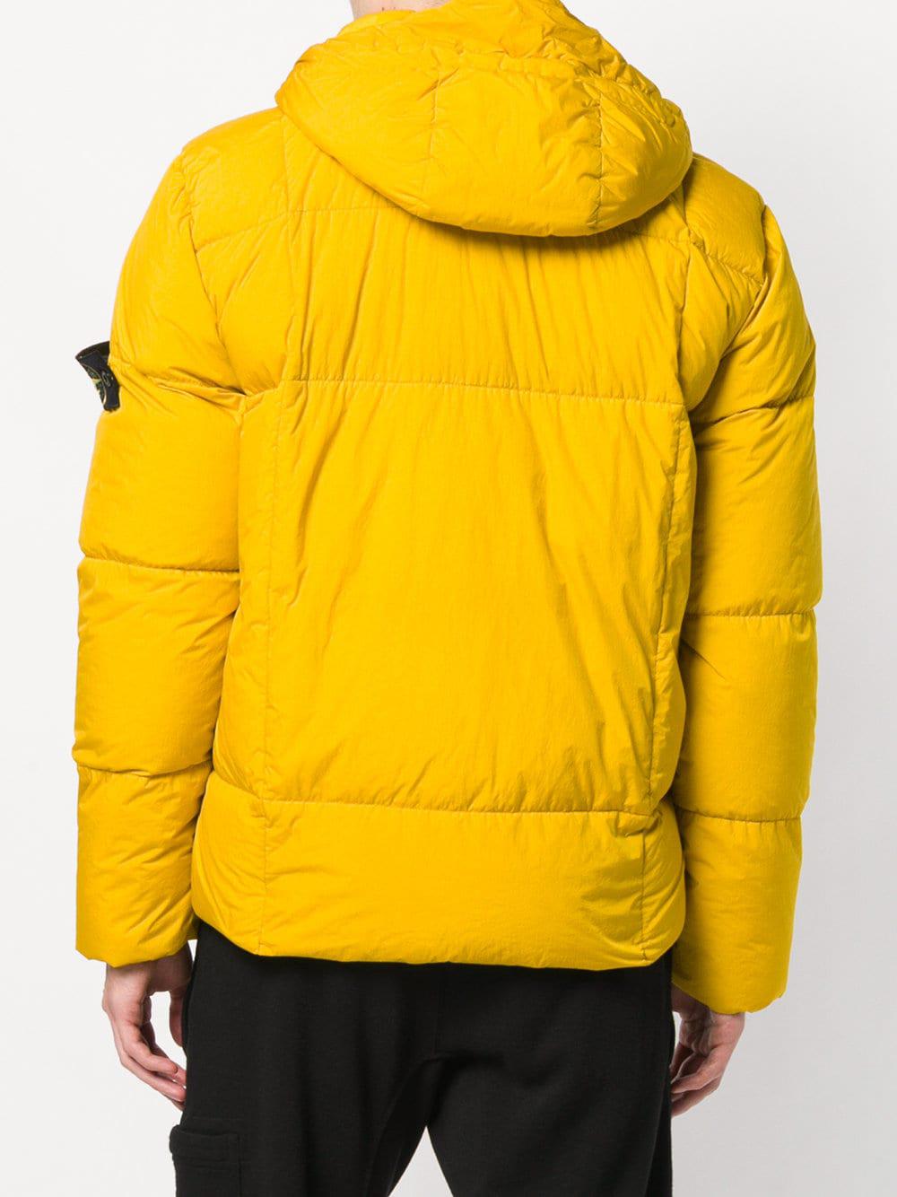 Stone Island Padded Jacket In Yellow For Men Lyst