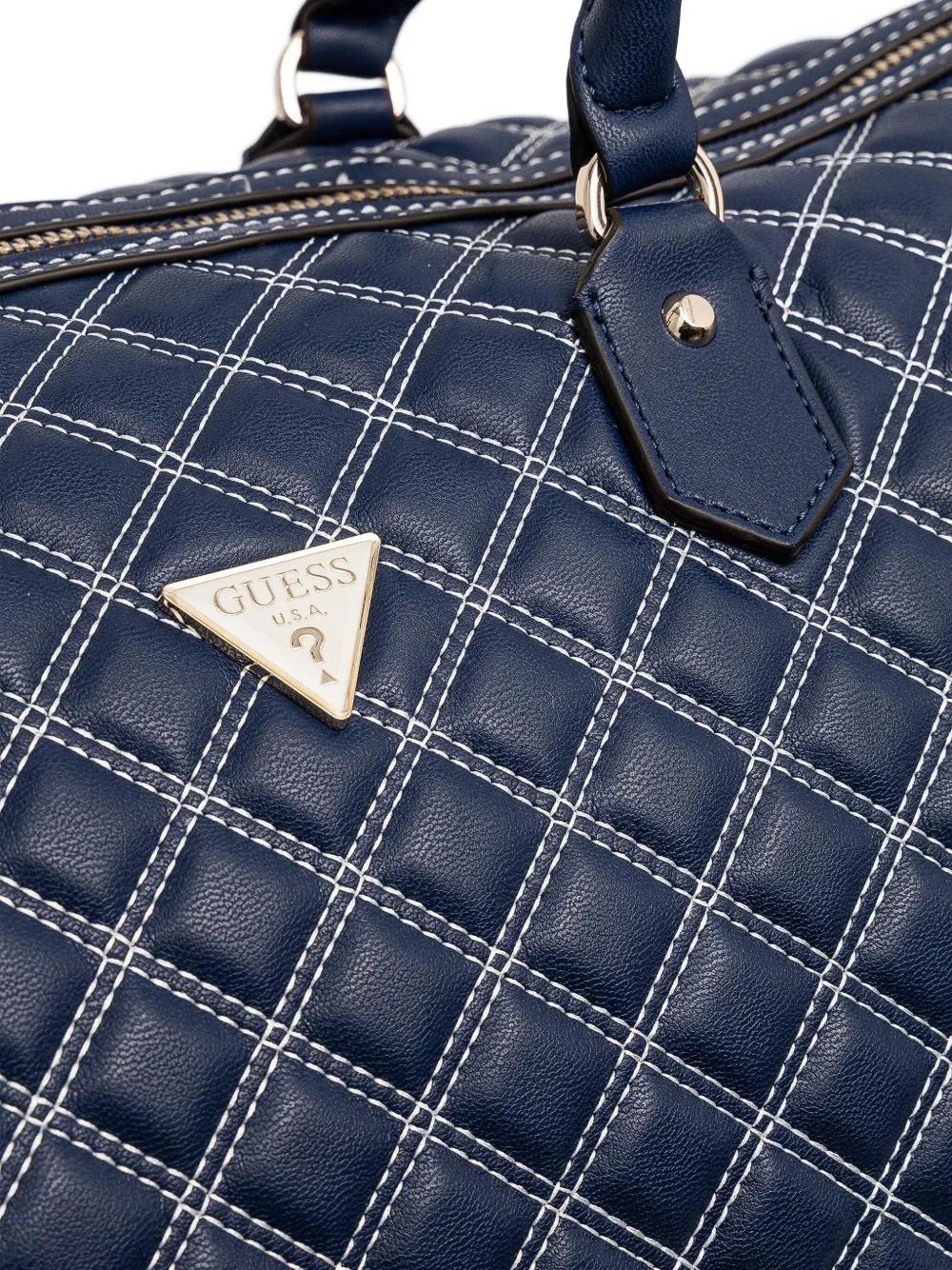 Guess Cruise Vibe Quilted Weekender in Blue Lyst UK